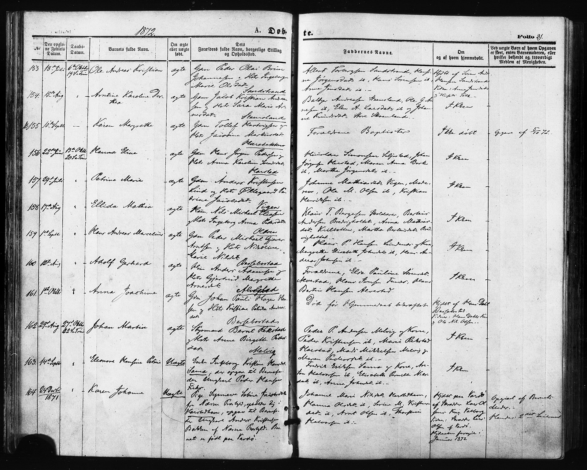 Trondenes sokneprestkontor, AV/SATØ-S-1319/H/Ha/L0013kirke: Ministerialbok nr. 13, 1870-1878, s. 31