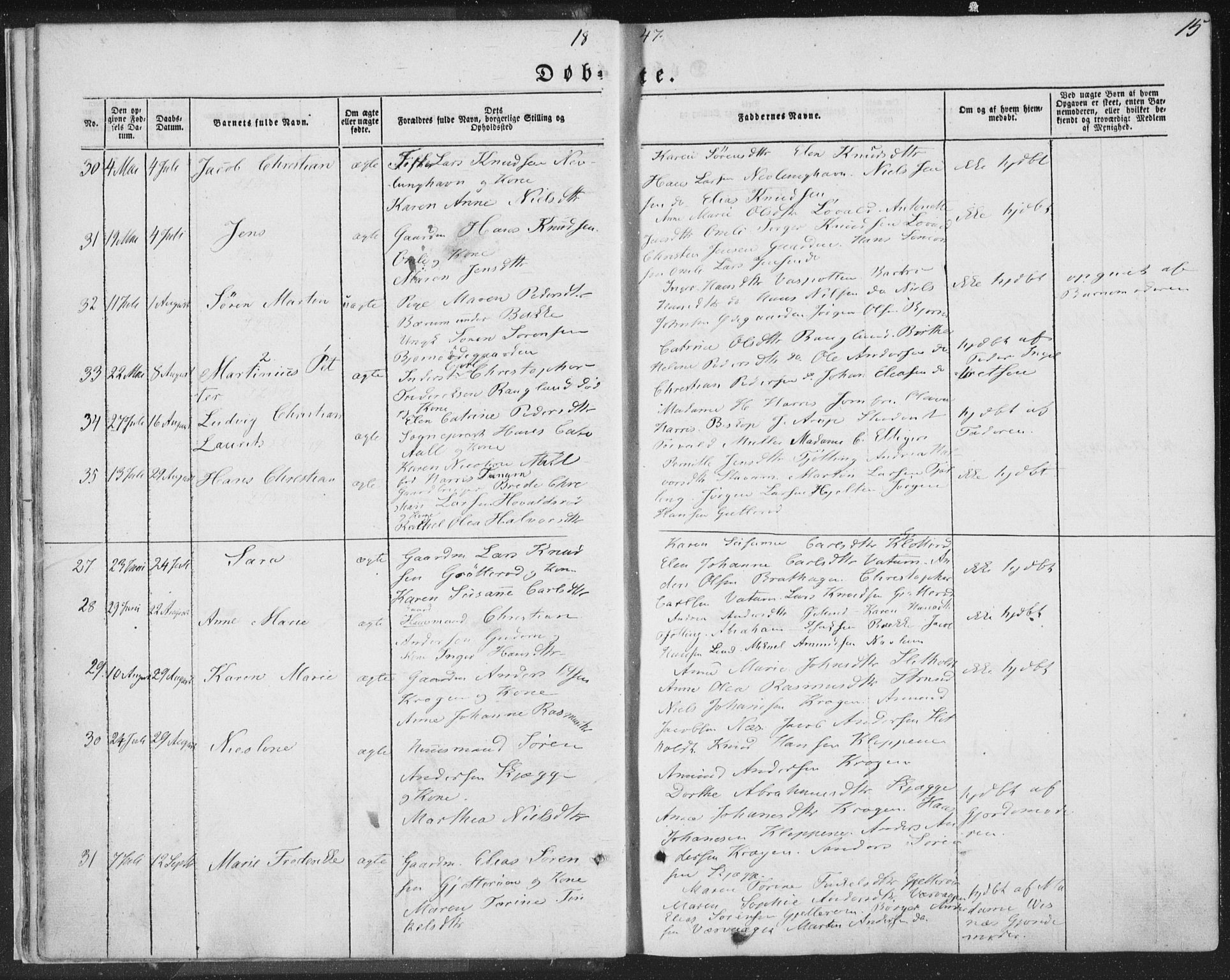 Brunlanes kirkebøker, AV/SAKO-A-342/F/Fa/L0004: Ministerialbok nr. I 4, 1846-1862, s. 15