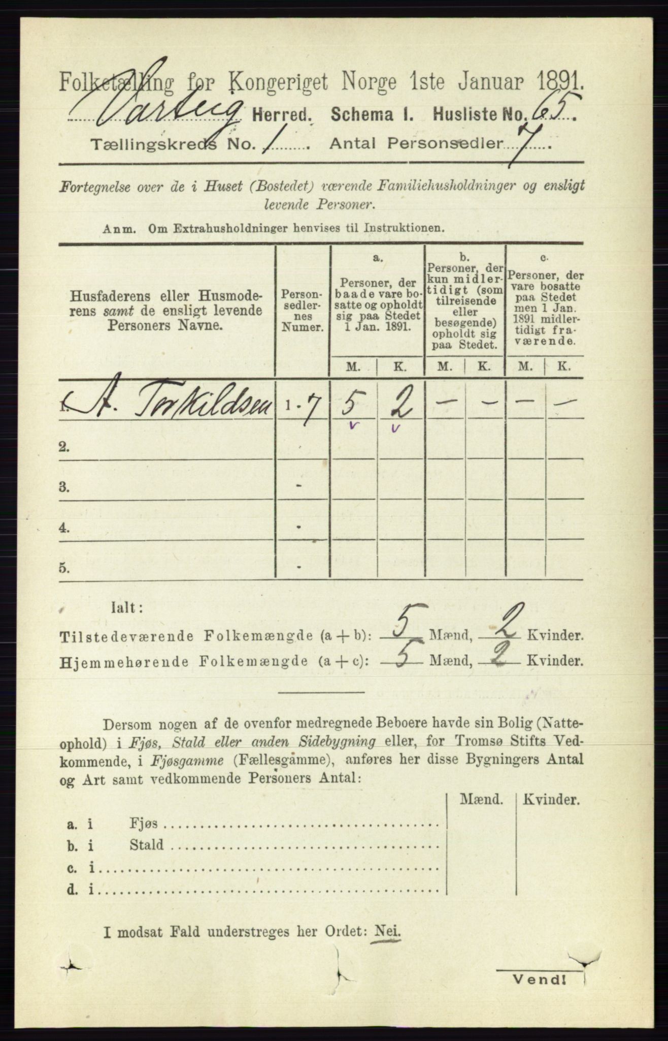 RA, Folketelling 1891 for 0114 Varteig herred, 1891, s. 80