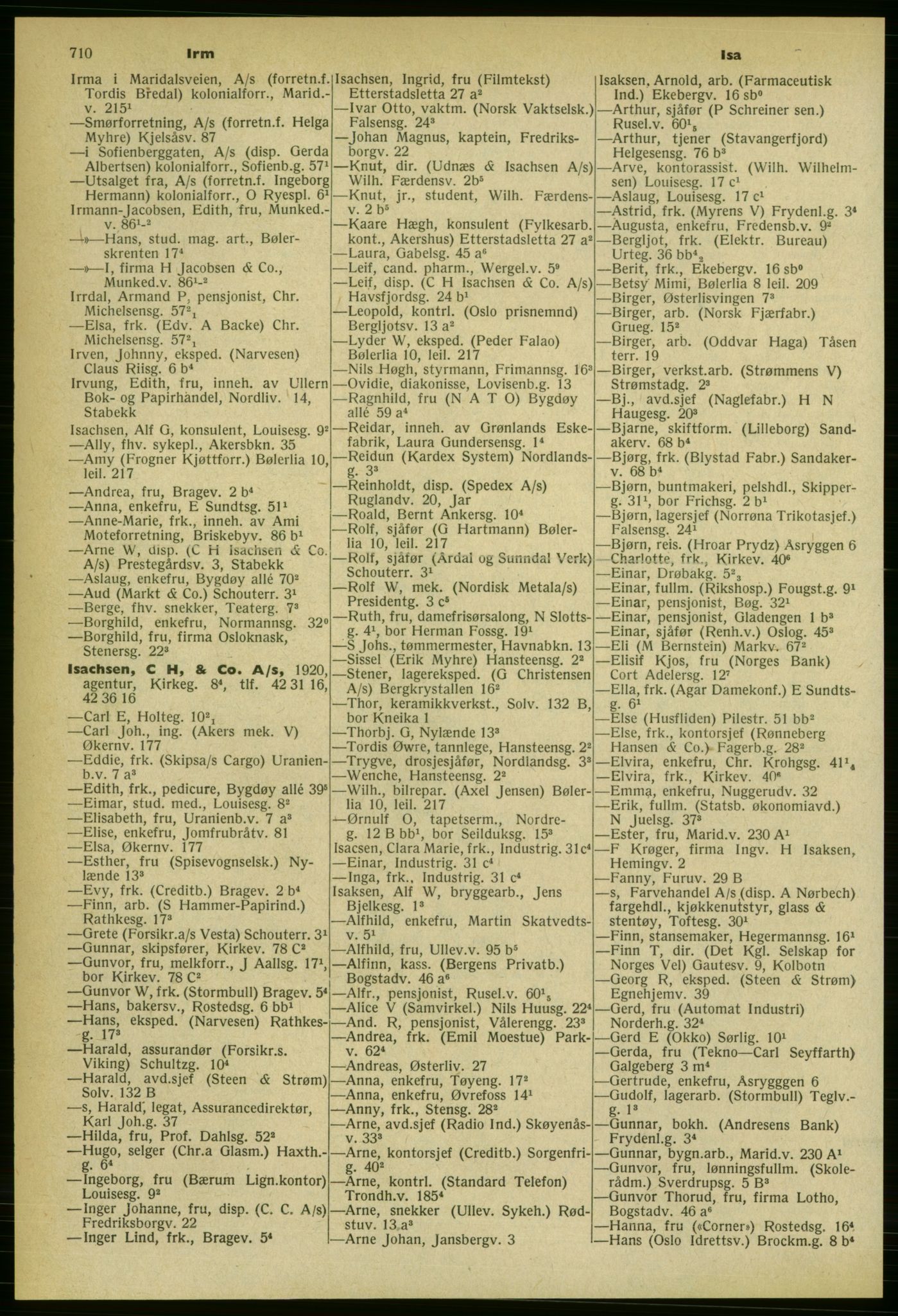 Kristiania/Oslo adressebok, PUBL/-, 1959-1960, s. 710