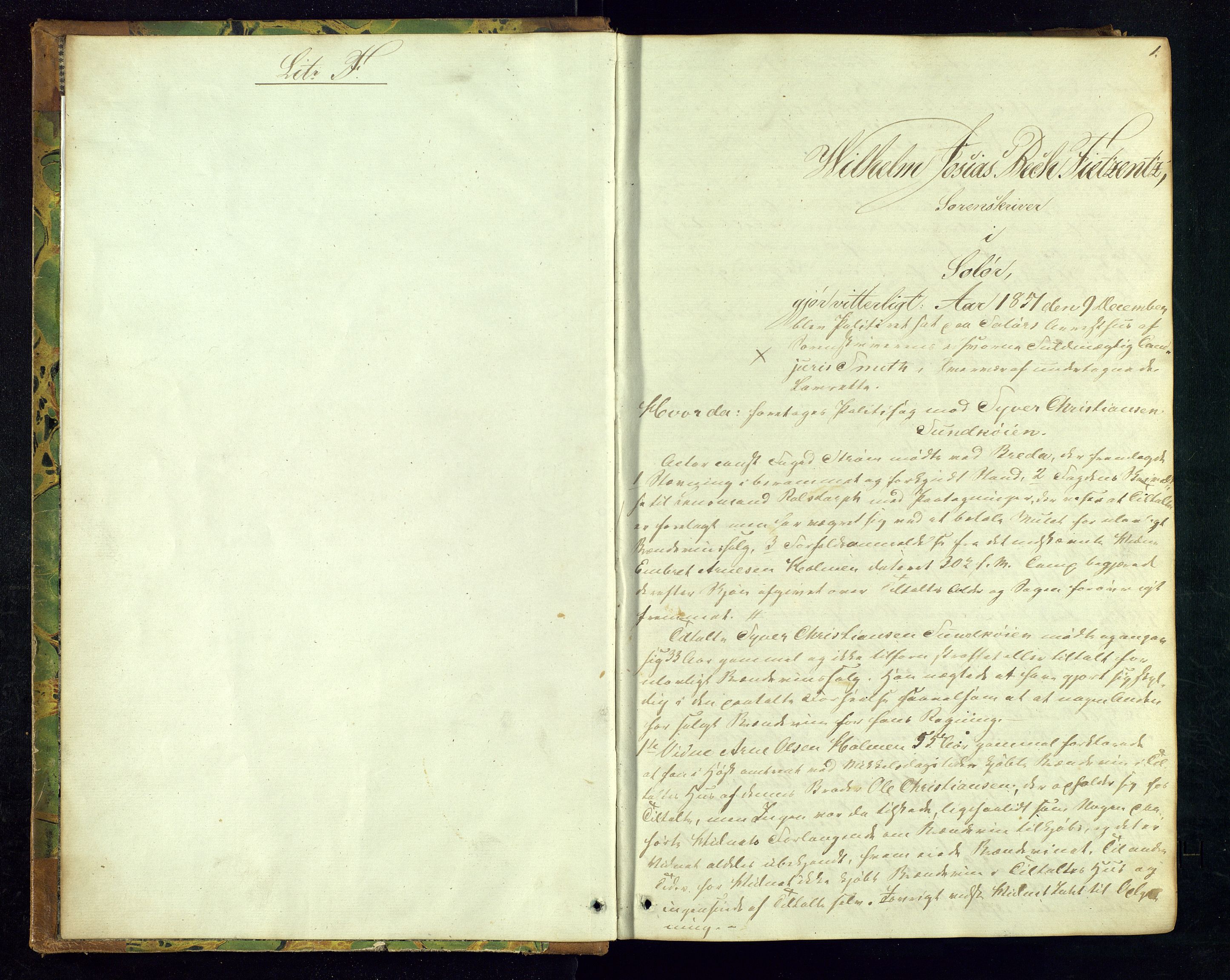 Solør tingrett, AV/SAH-TING-008/G/Gc/Gca/L0006: Ekstrarettsprotokoll, 1851-1855, s. 1