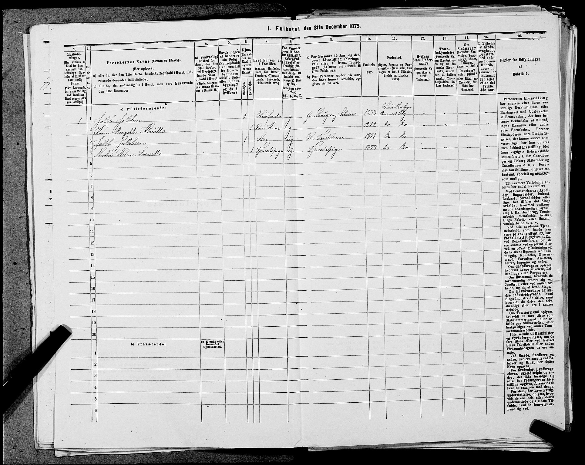 SAST, Folketelling 1875 for 1142P Rennesøy prestegjeld, 1875, s. 294