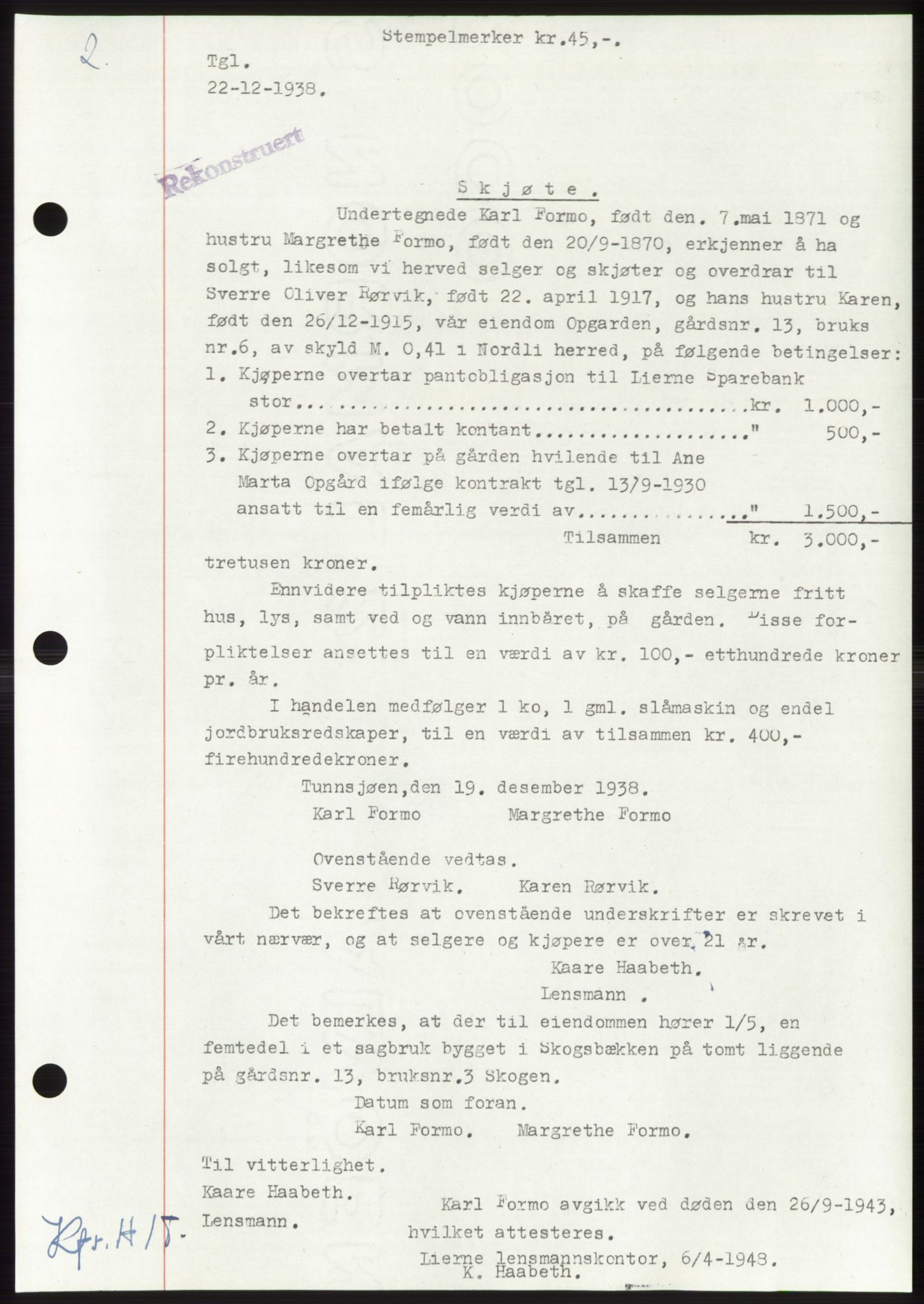 Namdal sorenskriveri, SAT/A-4133/1/2/2C: Pantebok nr. -, 1937-1939, Tingl.dato: 22.12.1938