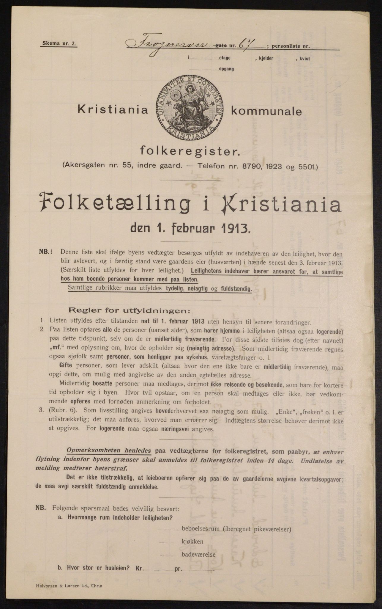 OBA, Kommunal folketelling 1.2.1913 for Kristiania, 1913, s. 28078