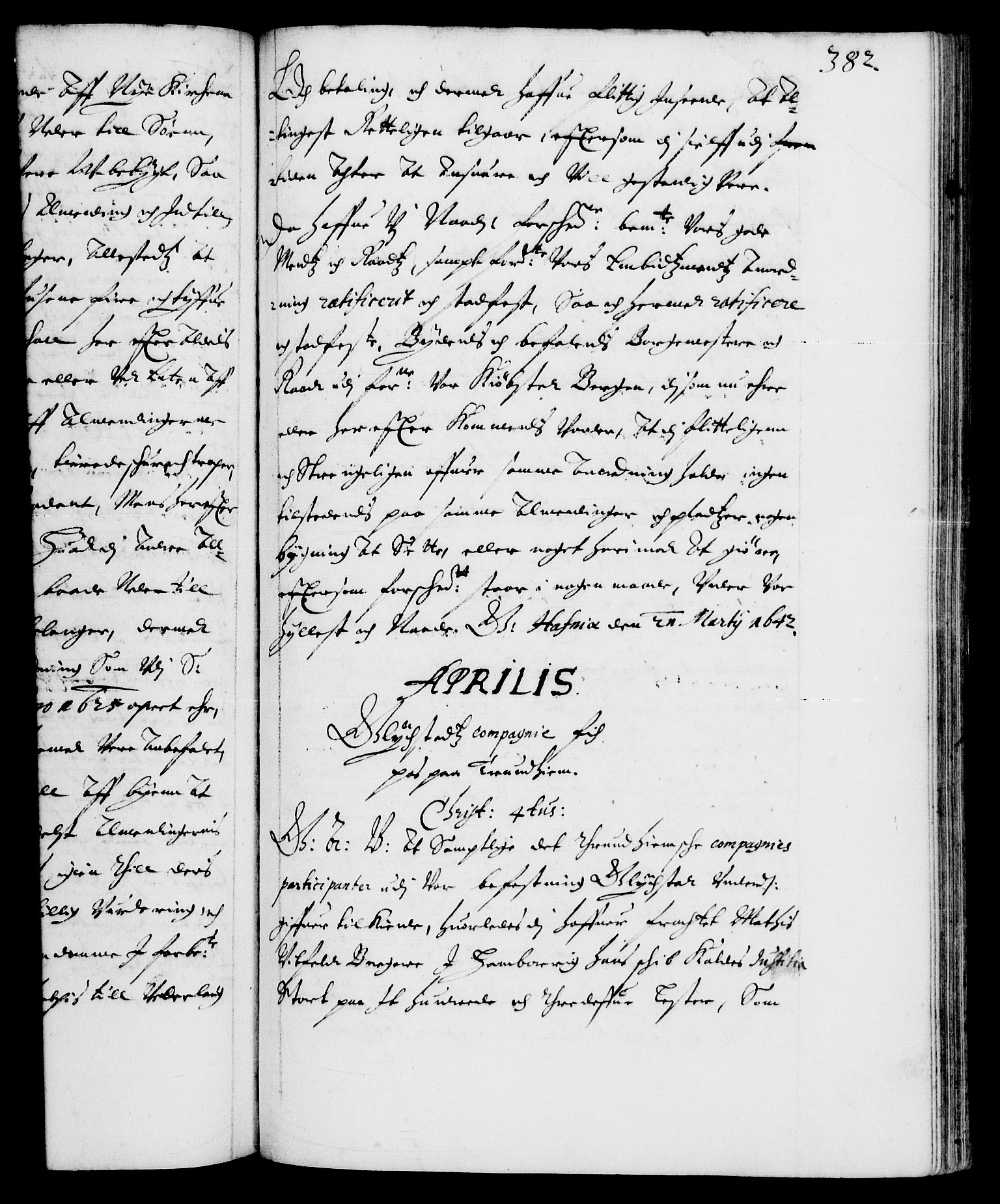 Danske Kanselli 1572-1799, RA/EA-3023/F/Fc/Fca/Fcaa/L0006: Norske registre (mikrofilm), 1637-1642, s. 382a
