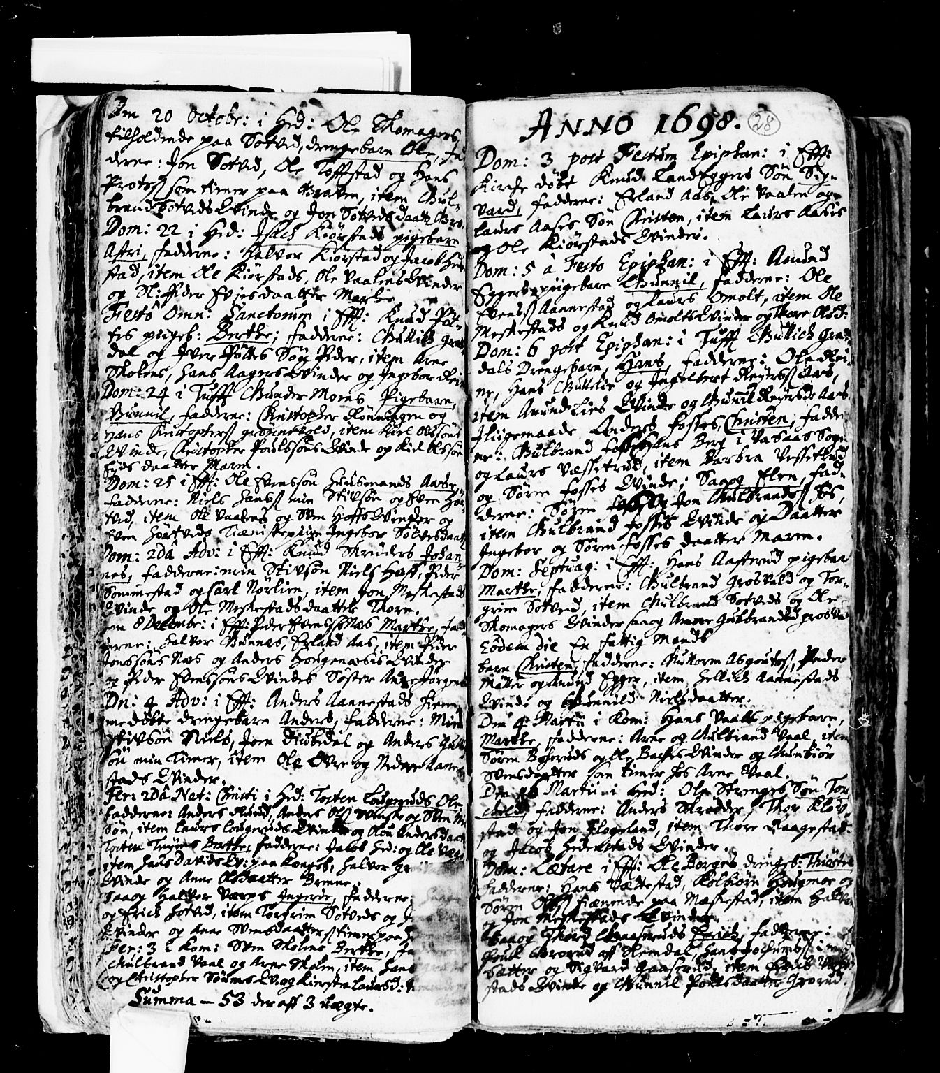 Sandsvær kirkebøker, AV/SAKO-A-244/F/Fa/L0001: Ministerialbok nr. I 1, 1665-1725, s. 28