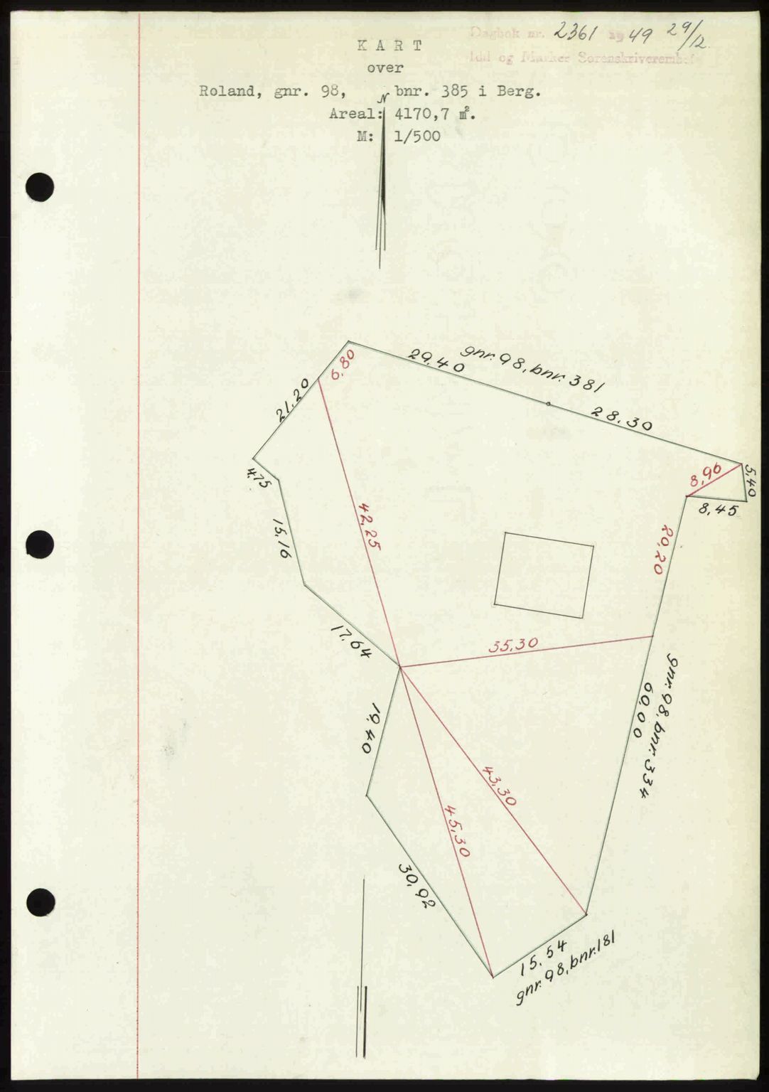 Idd og Marker sorenskriveri, AV/SAO-A-10283/G/Gb/Gbb/L0013: Pantebok nr. A13, 1949-1950, Dagboknr: 2361/1949