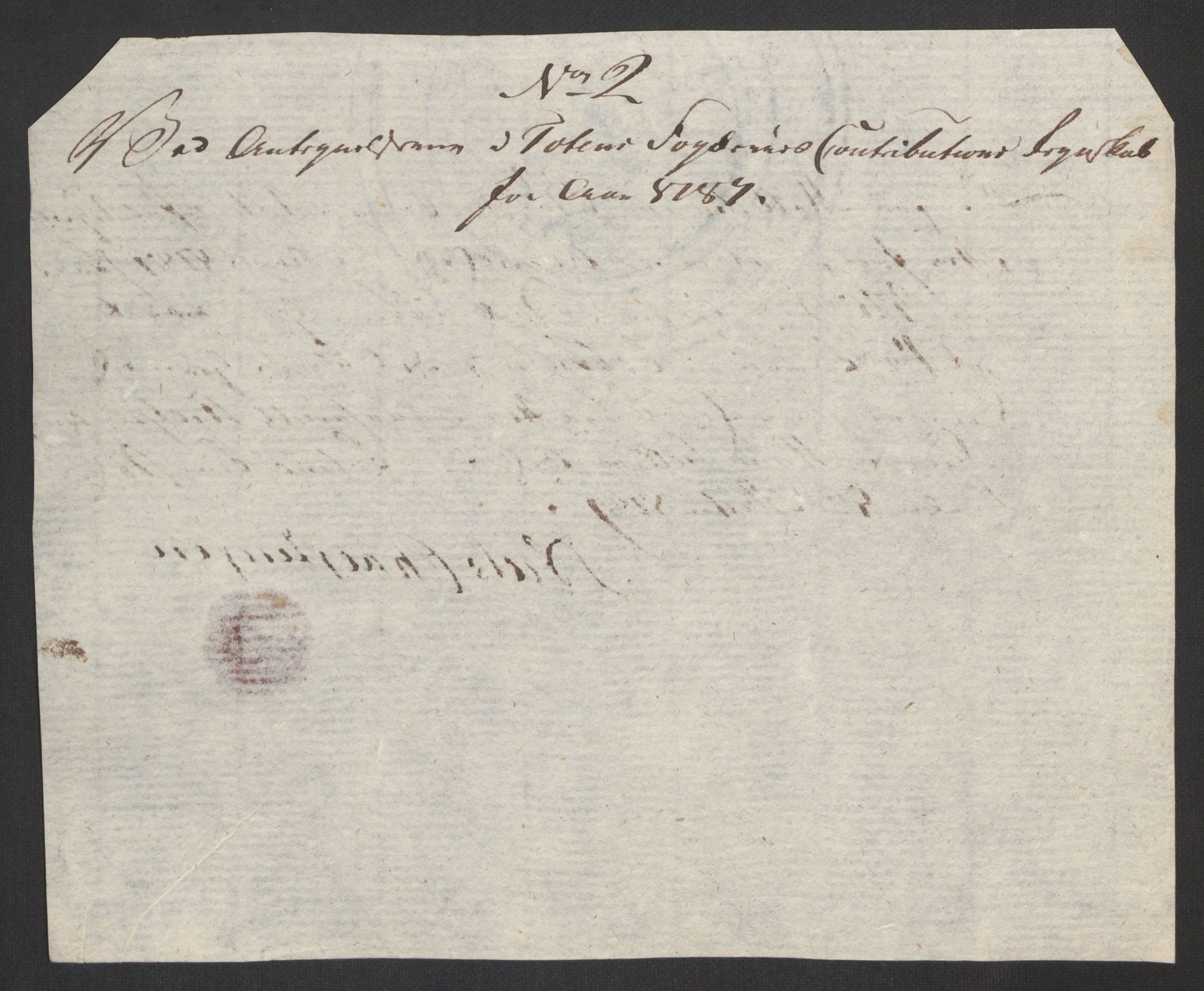 Rentekammeret inntil 1814, Reviderte regnskaper, Fogderegnskap, AV/RA-EA-4092/R19/L1374: Fogderegnskap Toten, Hadeland og Vardal, 1787, s. 489