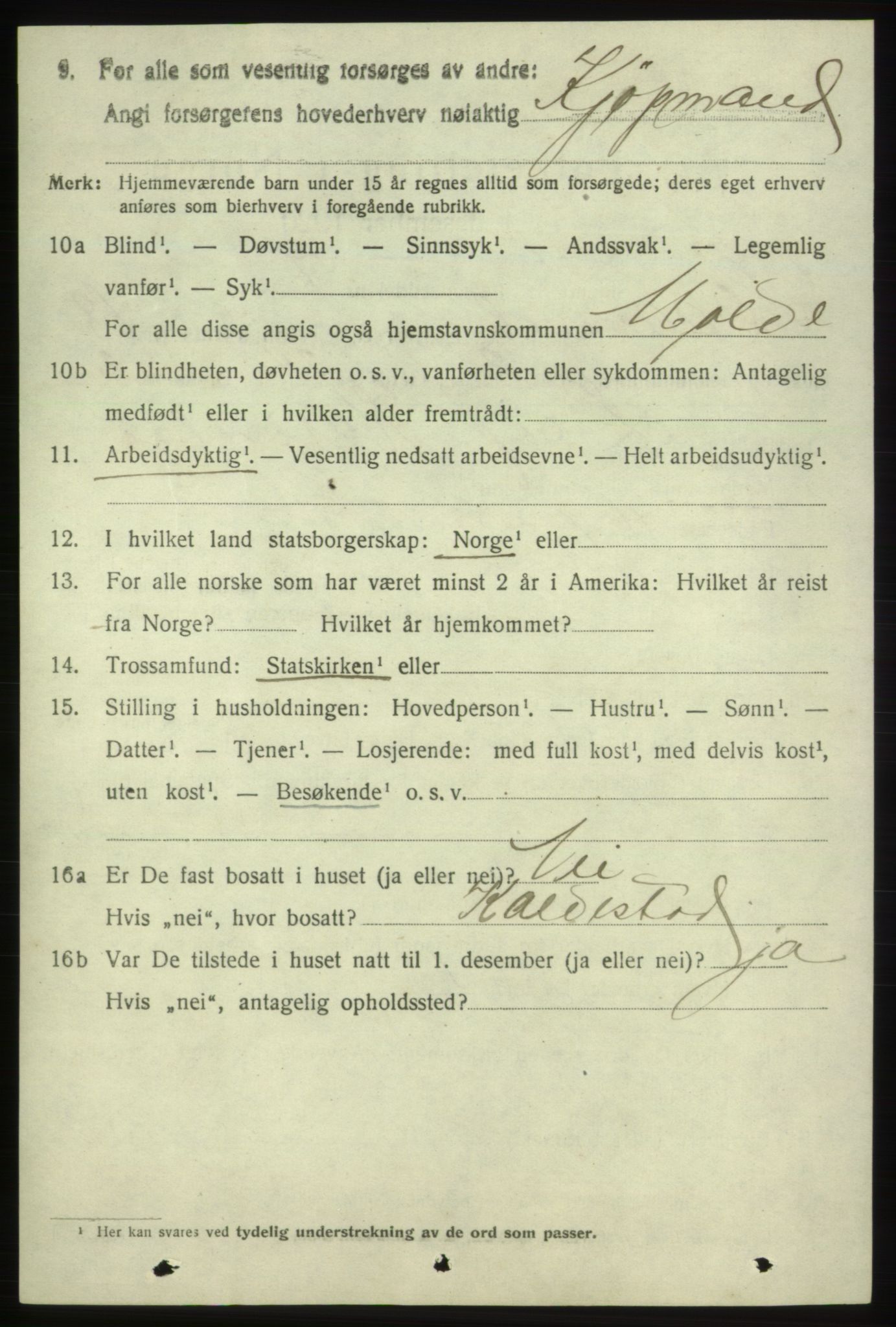 SAB, Folketelling 1920 for 1212 Skånevik herred, 1920, s. 6844