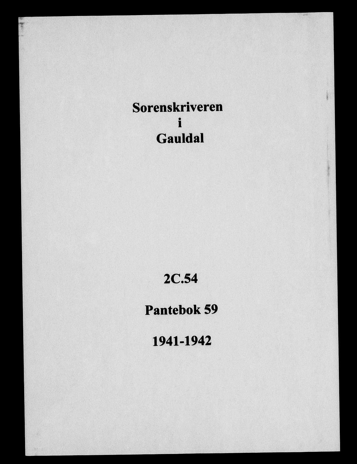 Gauldal sorenskriveri, SAT/A-0014/1/2/2C/L0054: Pantebok nr. 59, 1941-1942