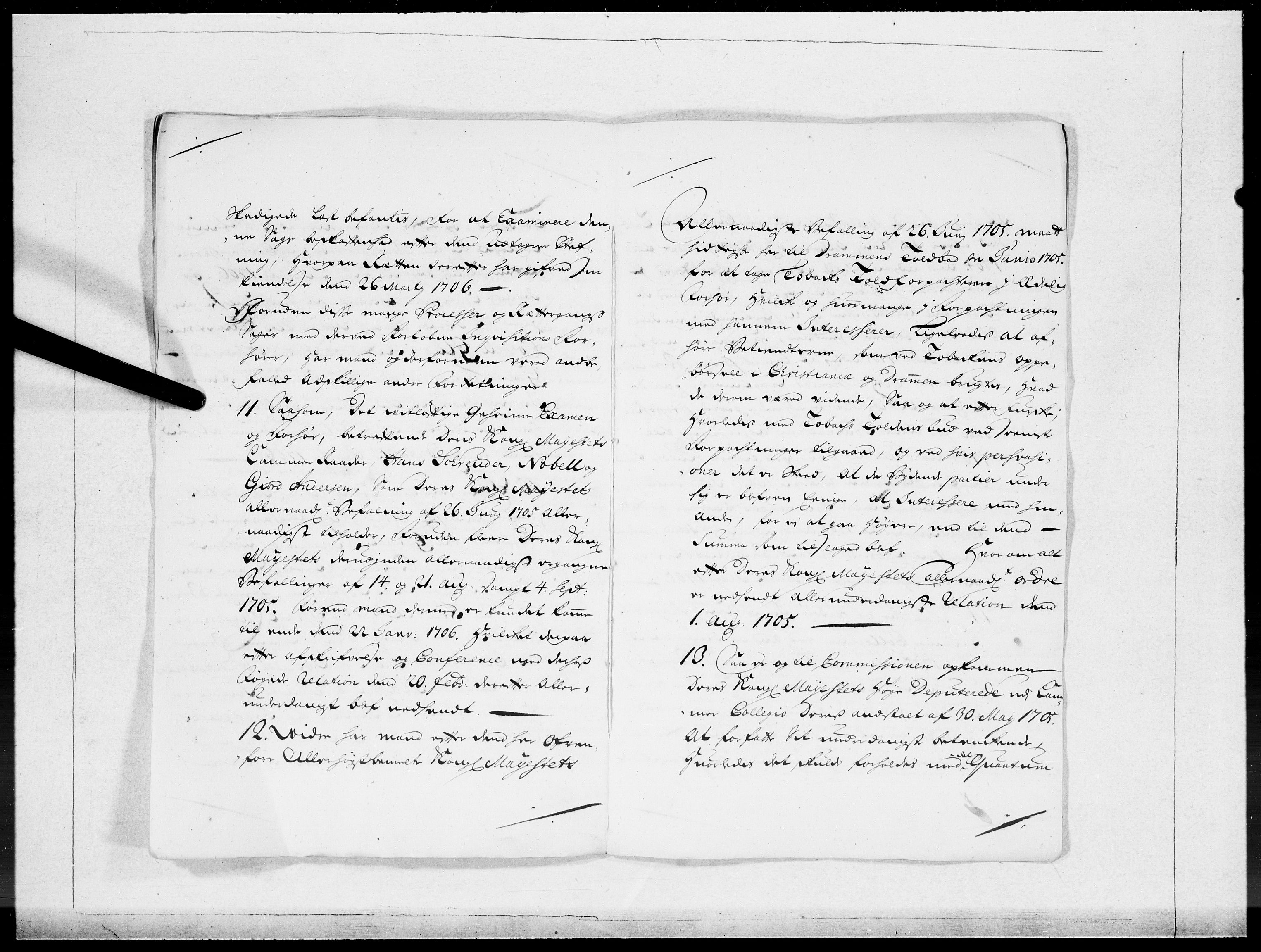 Danske Kanselli 1572-1799, AV/RA-EA-3023/F/Fc/Fcc/Fcca/L0064: Norske innlegg 1572-1799, 1707, s. 84