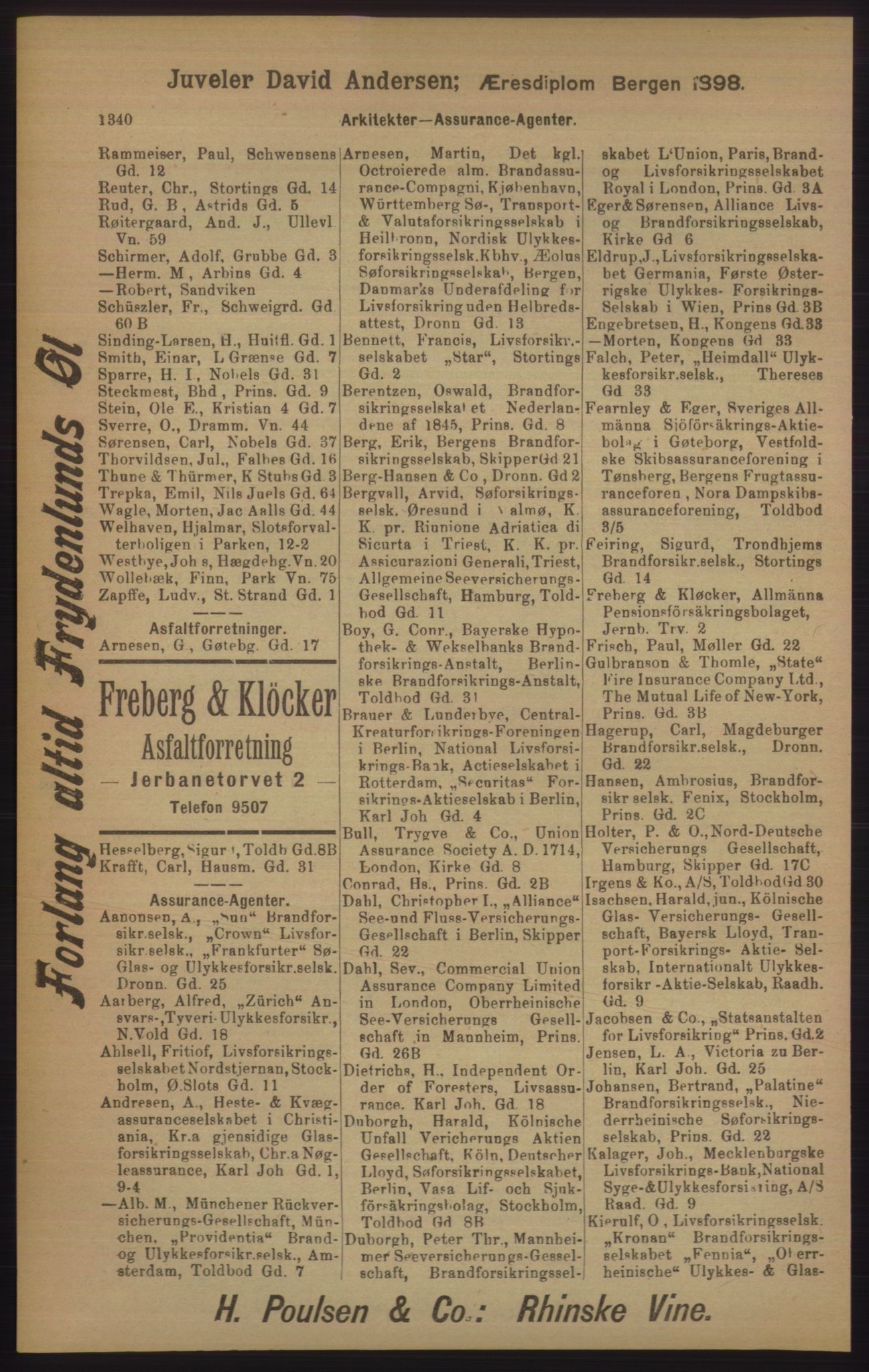 Kristiania/Oslo adressebok, PUBL/-, 1905, s. 1340