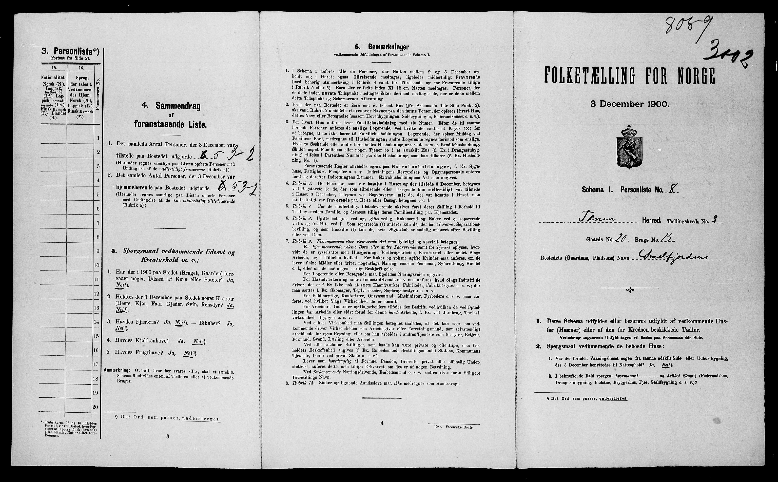 SATØ, Folketelling 1900 for 2025 Tana herred, 1900, s. 224