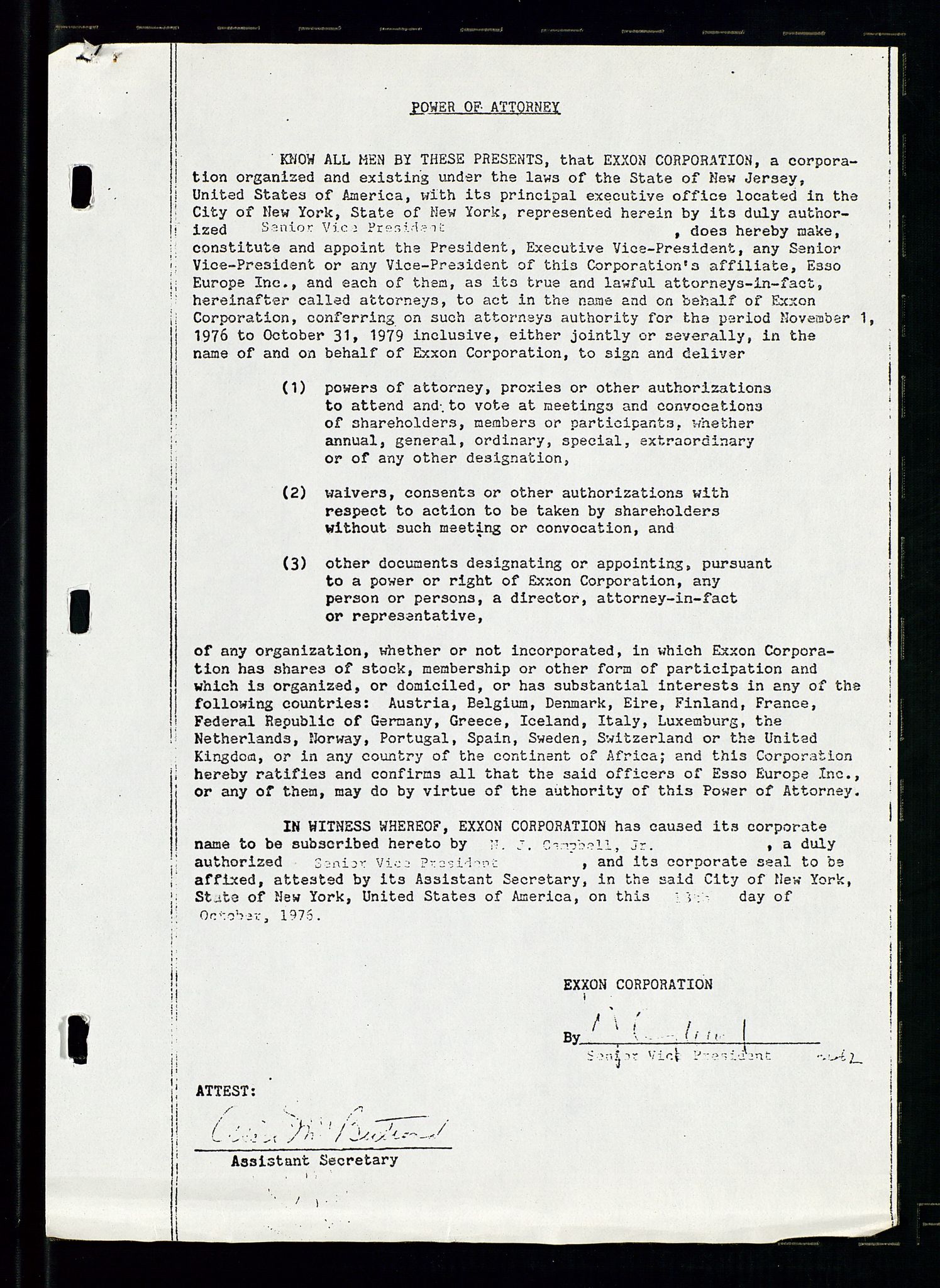 Pa 1512 - Esso Exploration and Production Norway Inc., AV/SAST-A-101917/A/Aa/L0001/0002: Styredokumenter / Corporate records, Board meeting minutes, Agreements, Stocholder meetings, 1975-1979, s. 70