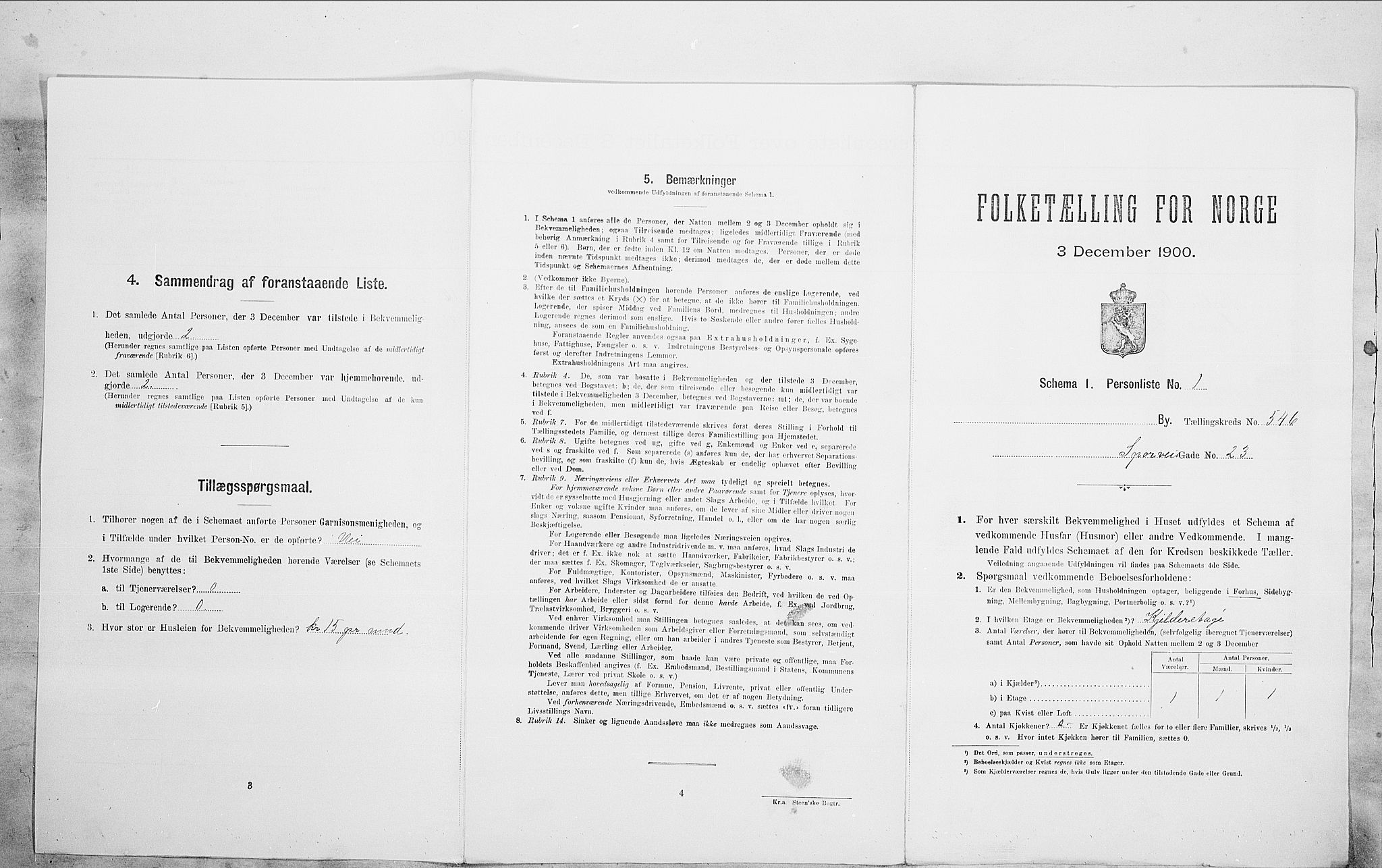 SAO, Folketelling 1900 for 0301 Kristiania kjøpstad, 1900, s. 89048