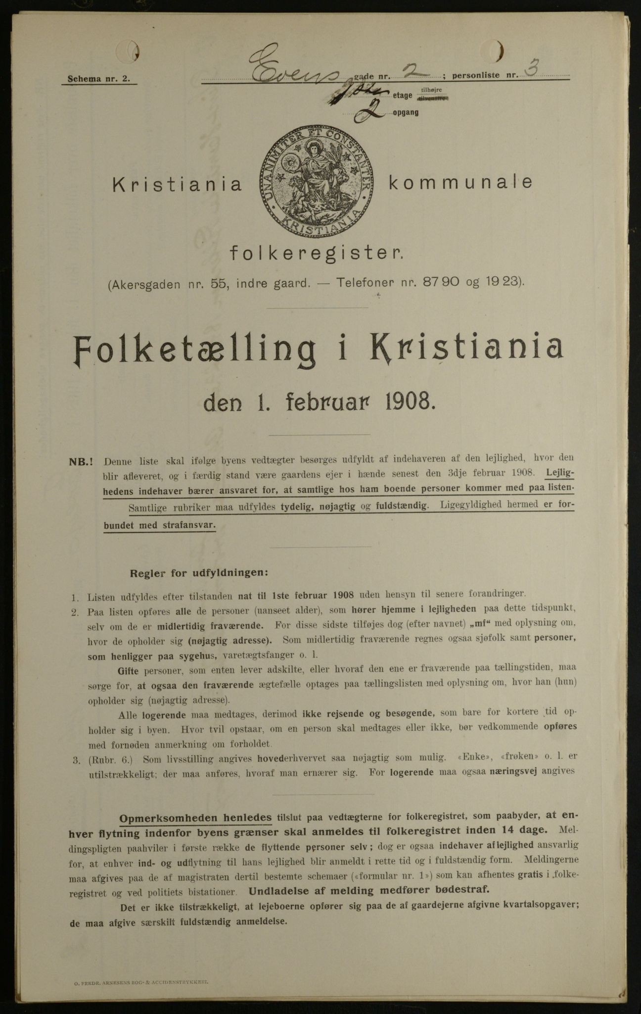 OBA, Kommunal folketelling 1.2.1908 for Kristiania kjøpstad, 1908, s. 20827