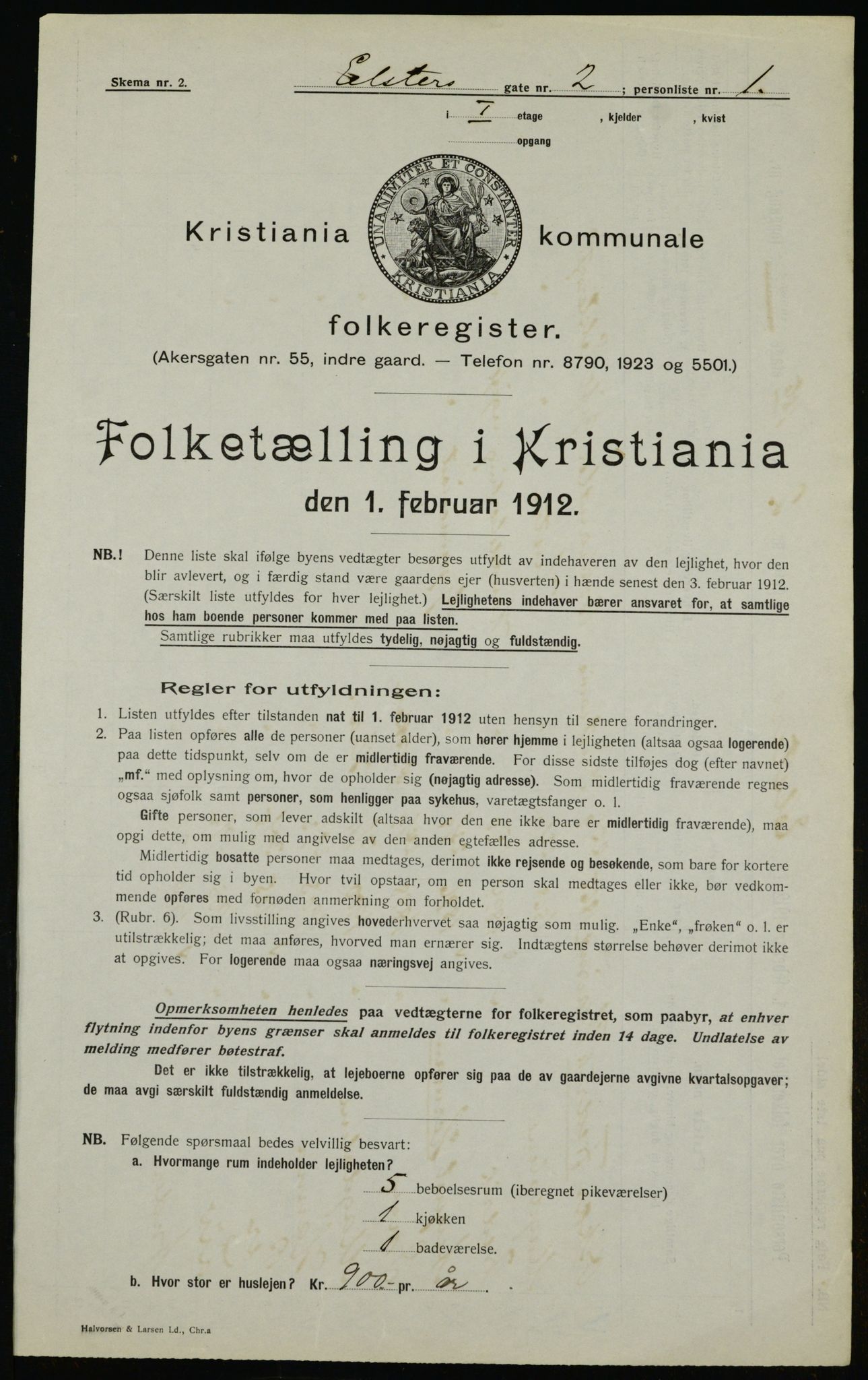 OBA, Kommunal folketelling 1.2.1912 for Kristiania, 1912, s. 20812