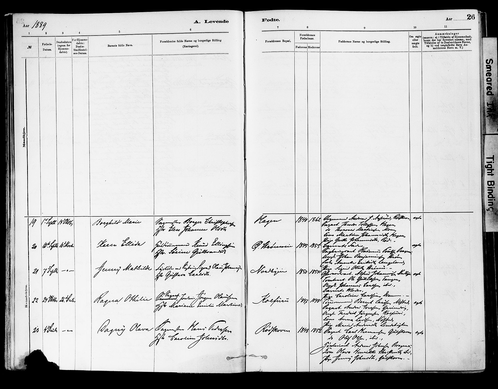 Strømsgodset kirkebøker, AV/SAKO-A-324/F/Fa/L0001: Ministerialbok nr. 1, 1885-1909, s. 26