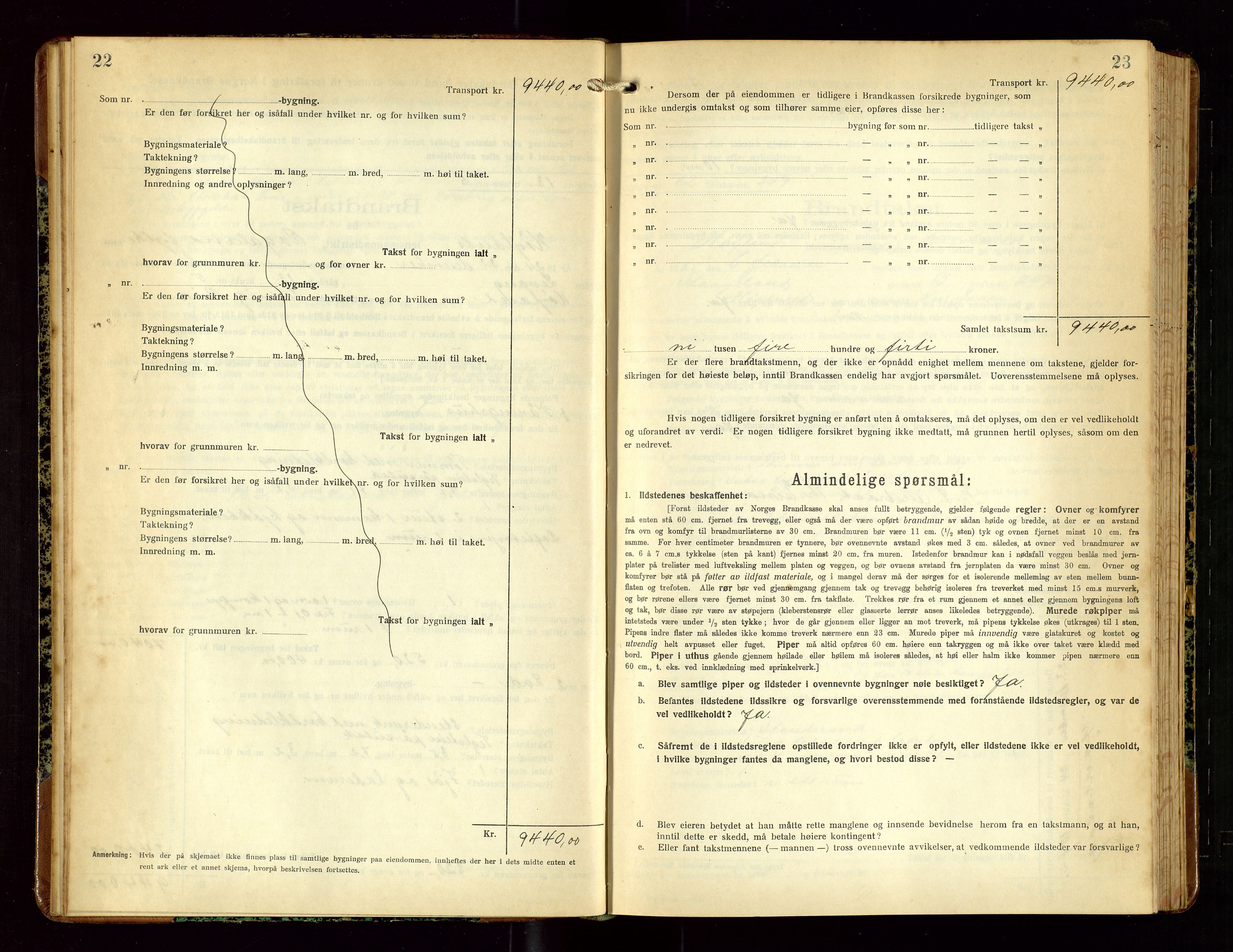 Høyland/Sandnes lensmannskontor, SAST/A-100166/Gob/L0004: "Brandtakstprotokol", 1924-1933, s. 22-23