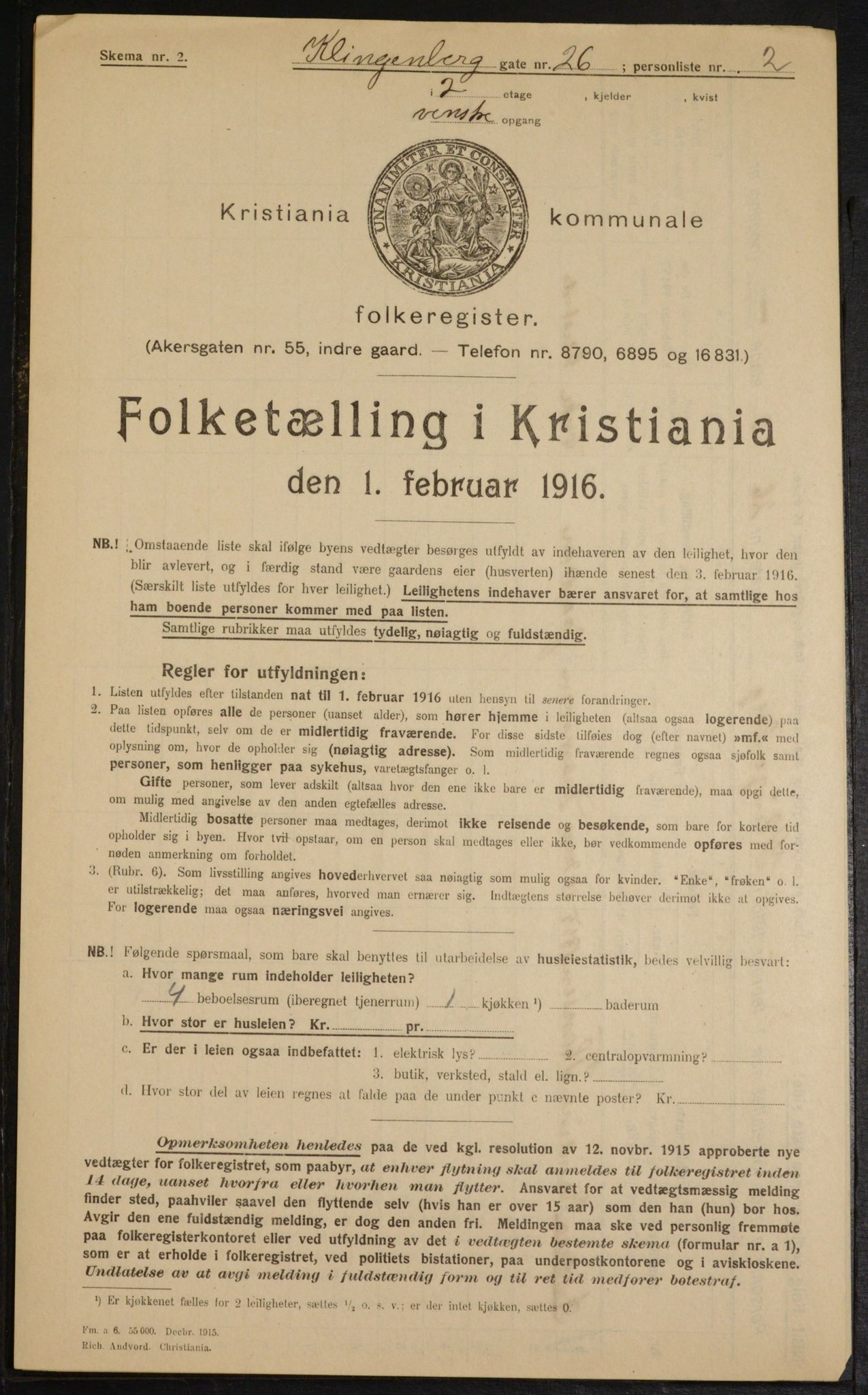 OBA, Kommunal folketelling 1.2.1916 for Kristiania, 1916, s. 53188