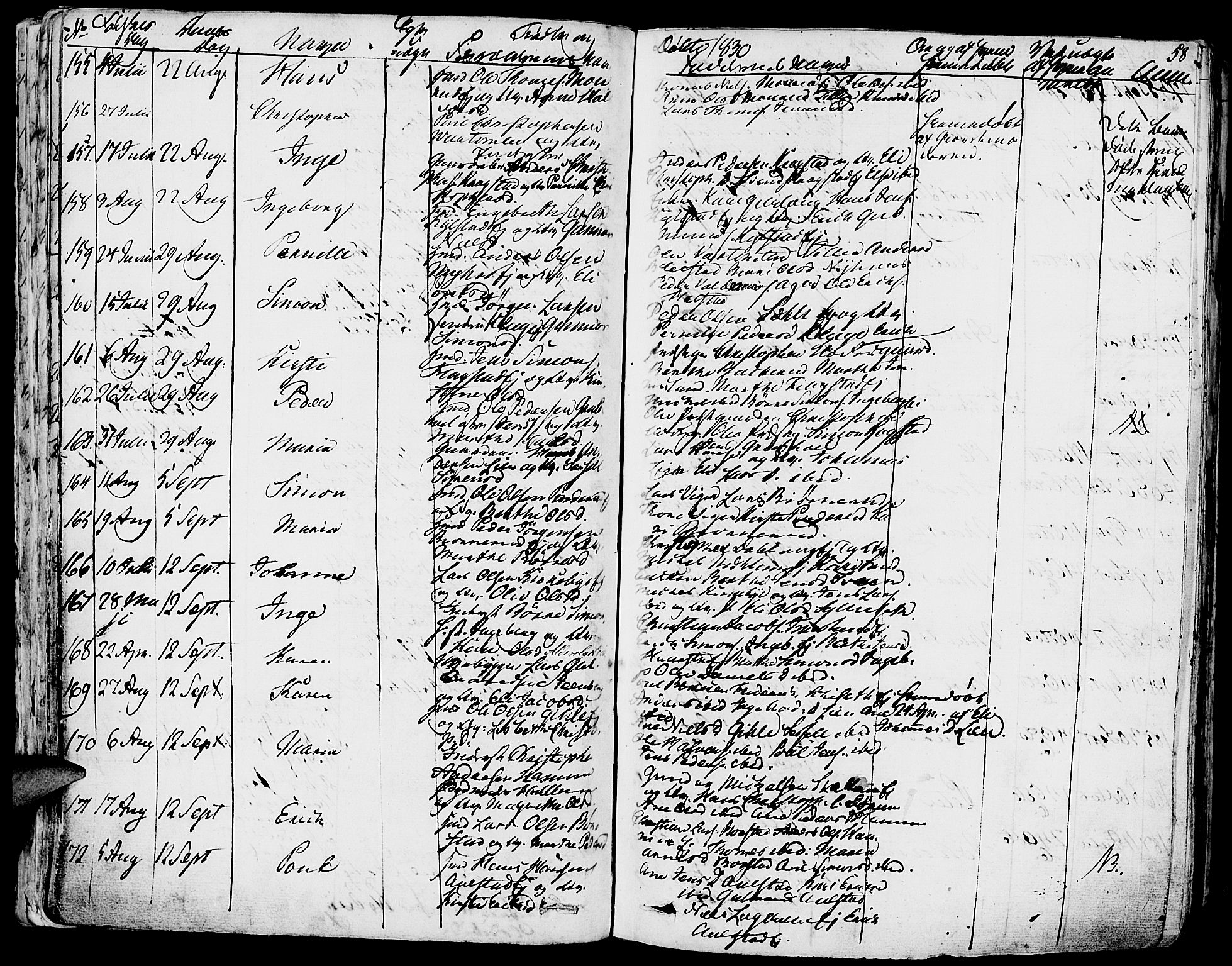 Vang prestekontor, Hedmark, AV/SAH-PREST-008/H/Ha/Haa/L0009: Ministerialbok nr. 9, 1826-1841, s. 58