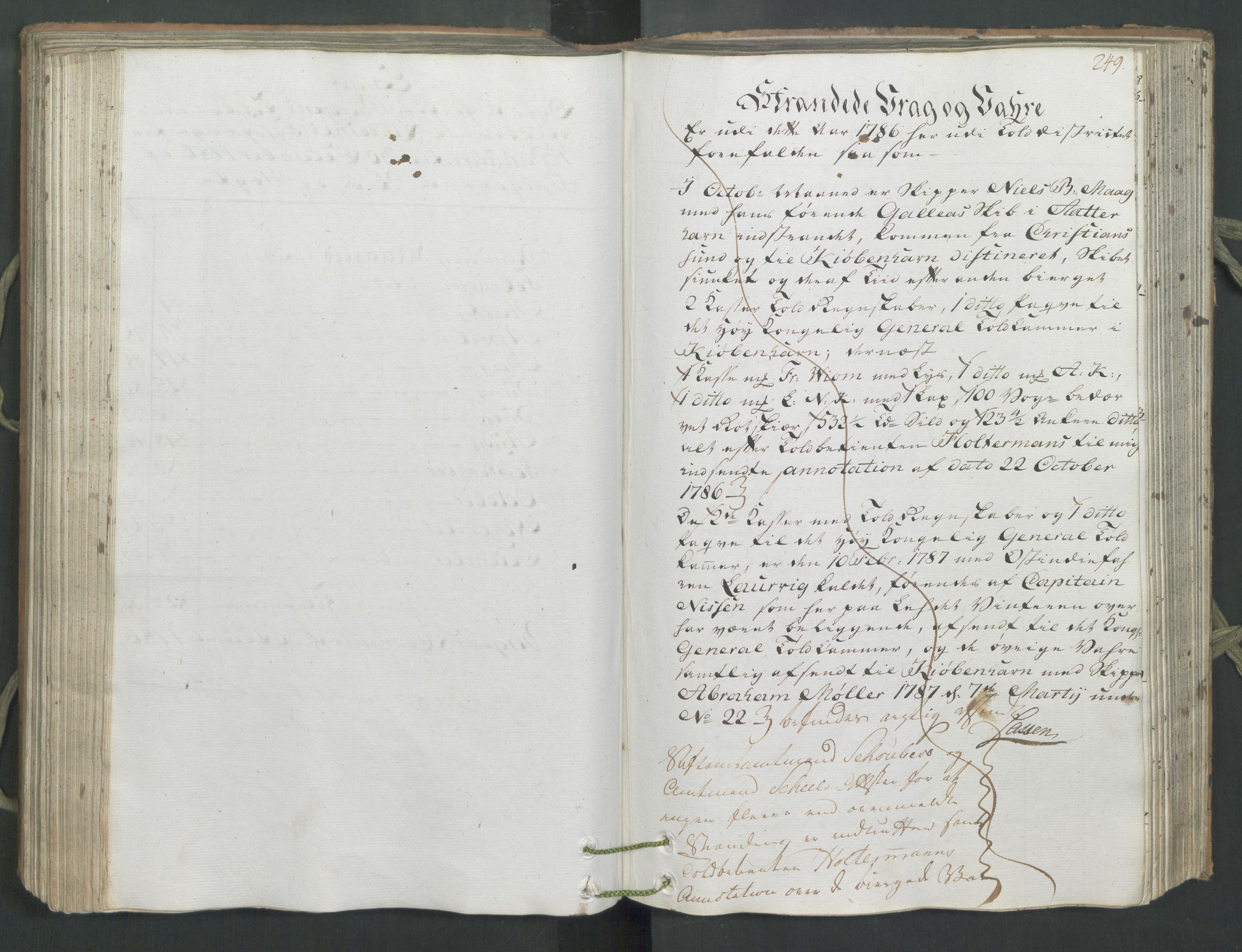 Generaltollkammeret, tollregnskaper, AV/RA-EA-5490/R26/L0222/0001: Tollregnskaper Bergen A / Inngående hovedtollbok, 1786, s. 248b-249a