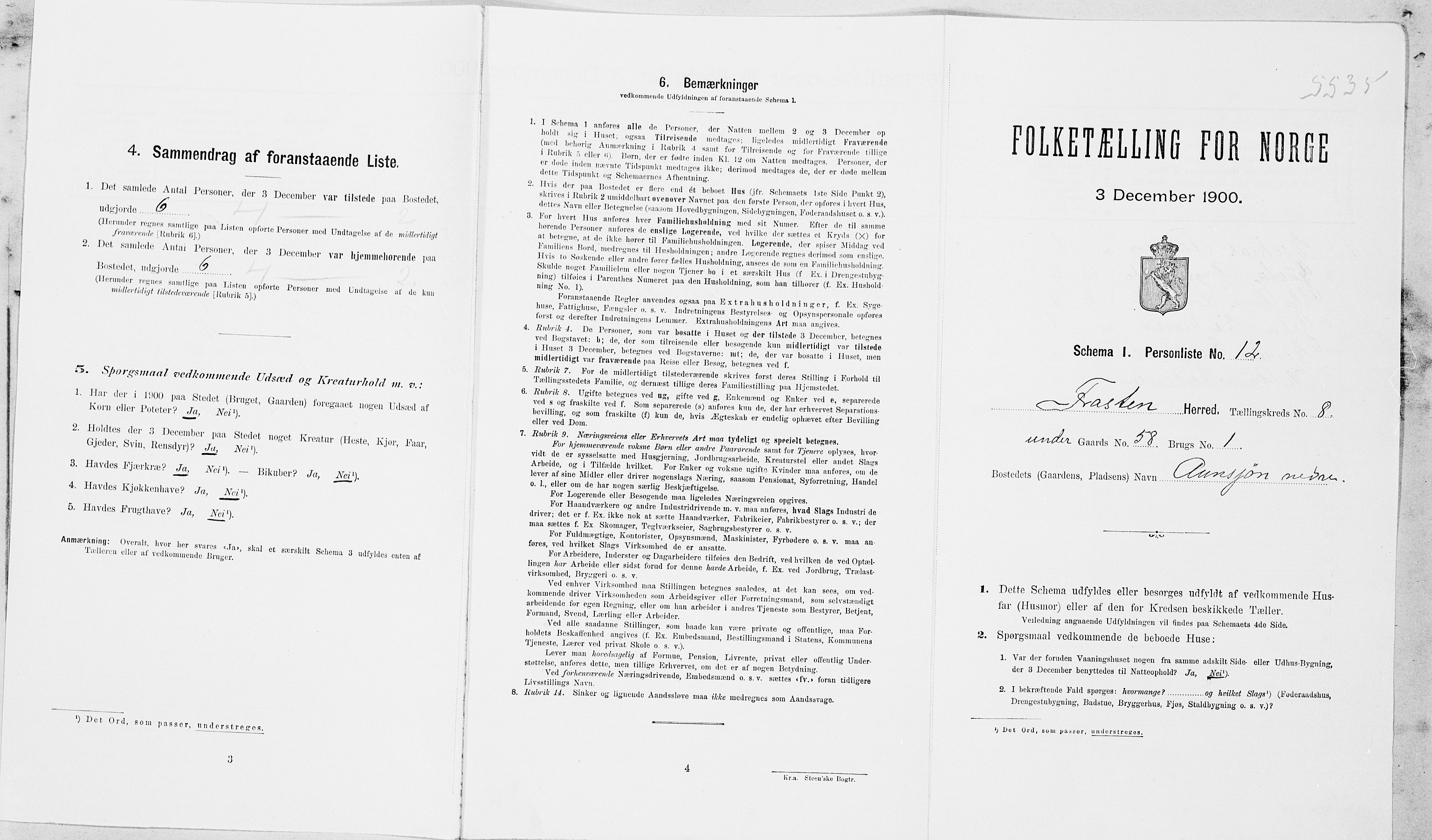 SAT, Folketelling 1900 for 1717 Frosta herred, 1900, s. 947