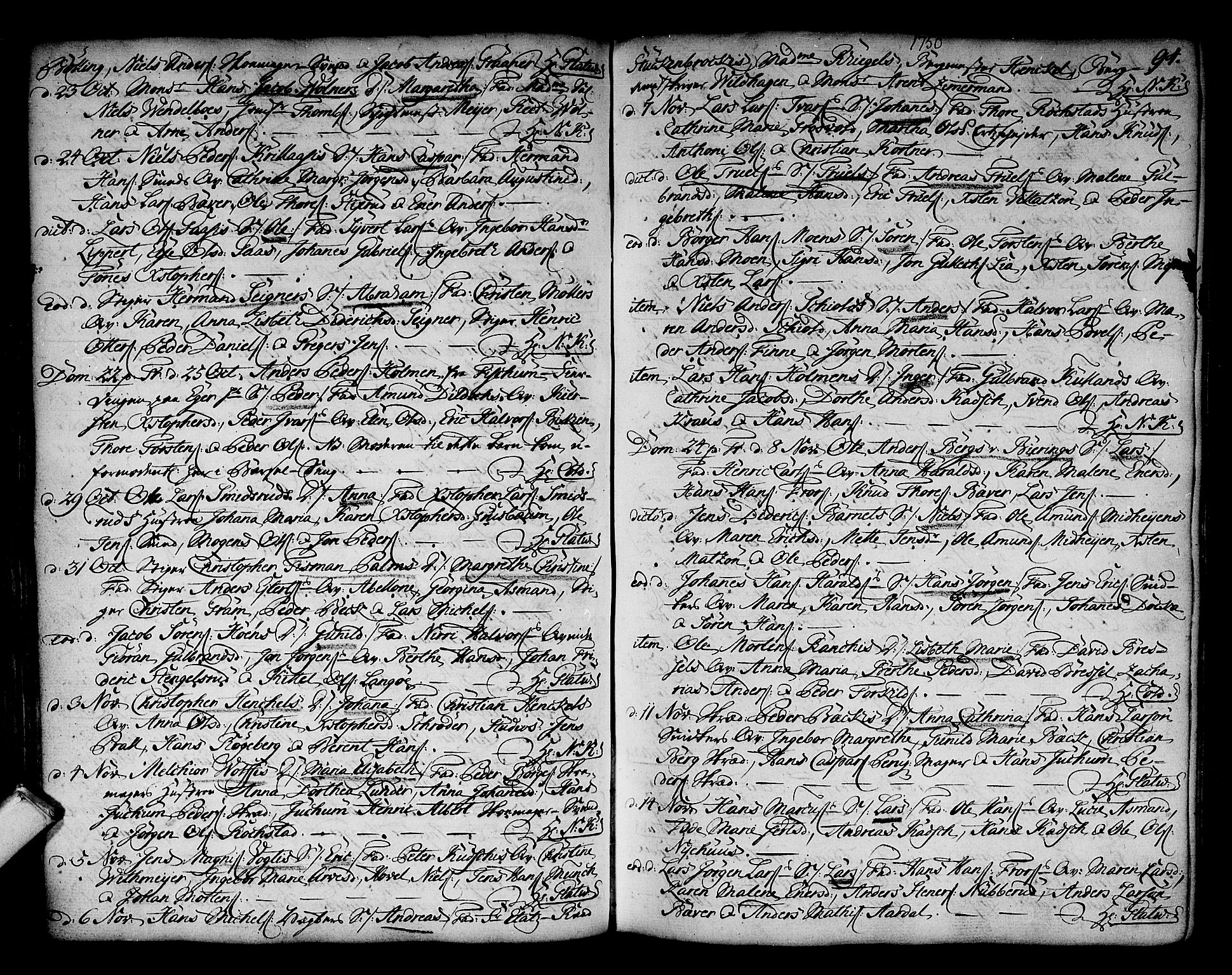 Kongsberg kirkebøker, SAKO/A-22/F/Fa/L0003: Ministerialbok nr. I 3, 1744-1755, s. 94