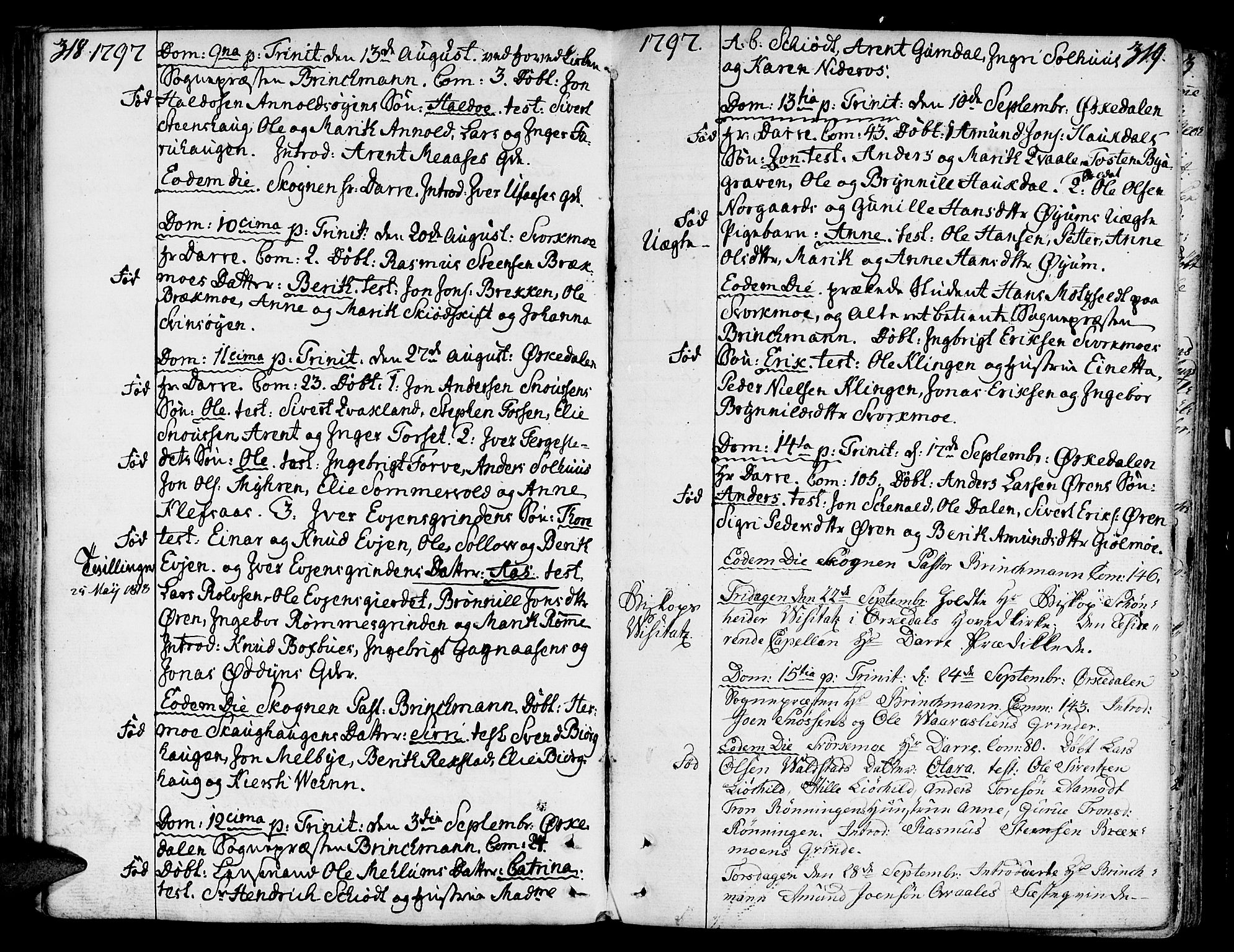 Ministerialprotokoller, klokkerbøker og fødselsregistre - Sør-Trøndelag, SAT/A-1456/668/L0802: Ministerialbok nr. 668A02, 1776-1799, s. 318-319