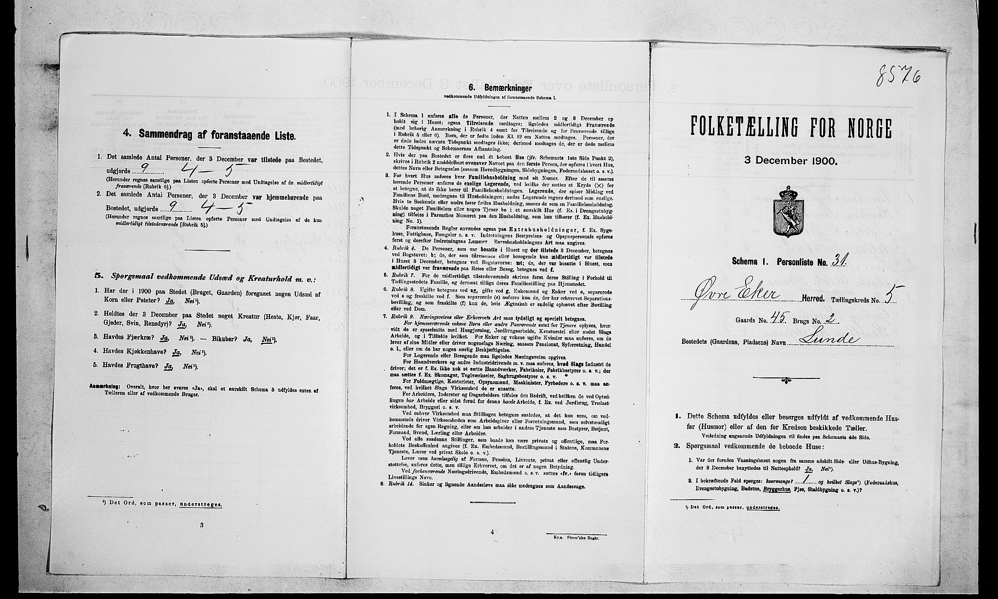 RA, Folketelling 1900 for 0624 Øvre Eiker herred, 1900, s. 859
