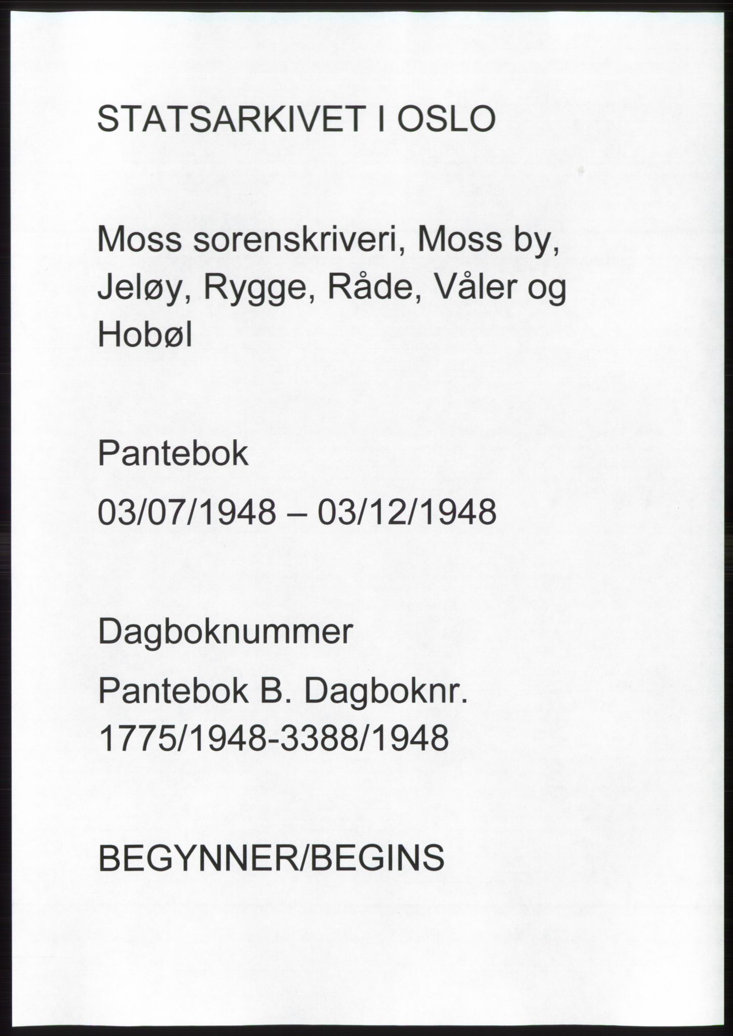 Moss sorenskriveri, SAO/A-10168: Pantebok nr. B20, 1948-1948