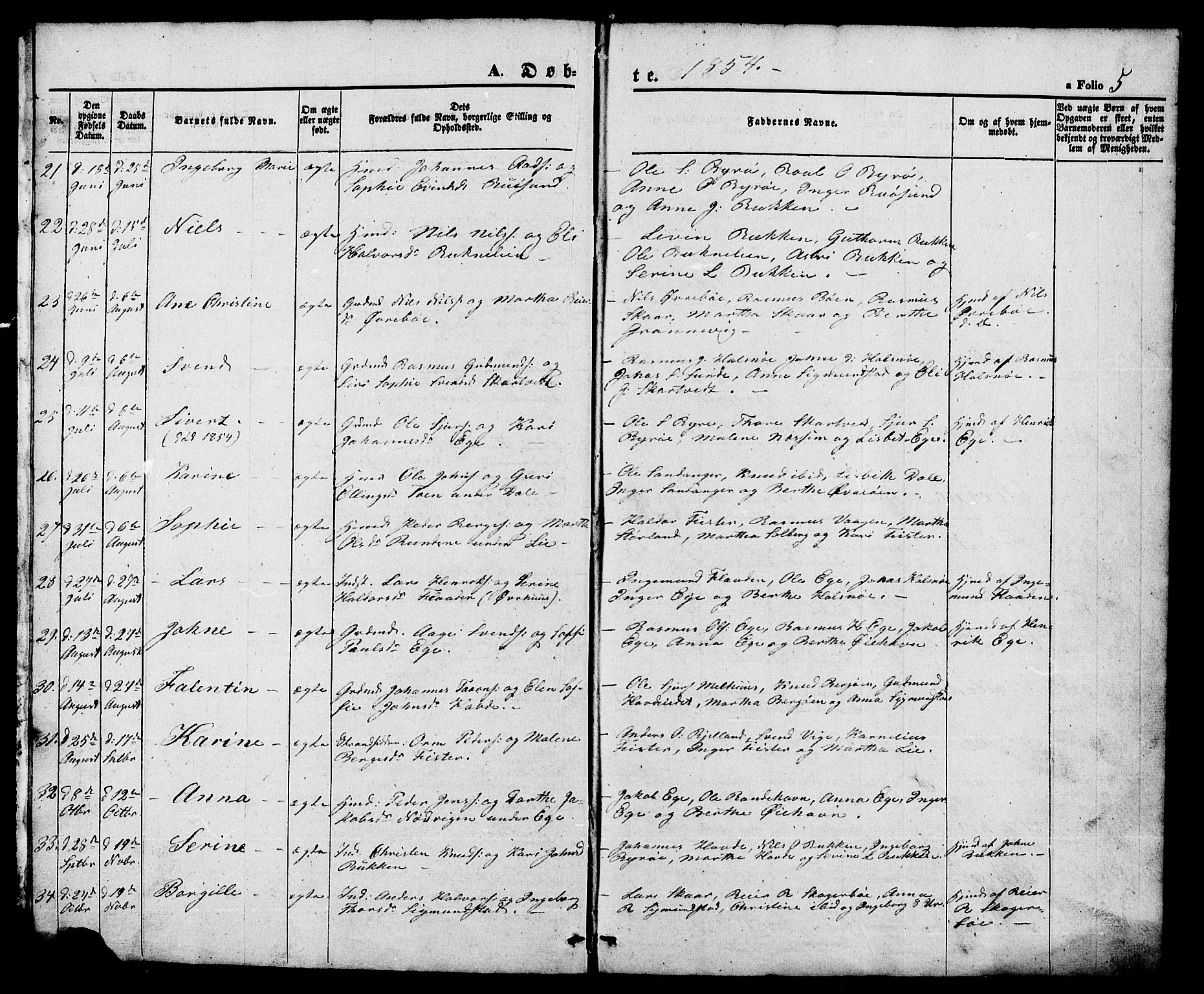 Hjelmeland sokneprestkontor, AV/SAST-A-101843/01/V/L0005: Klokkerbok nr. B 5, 1853-1892, s. 5