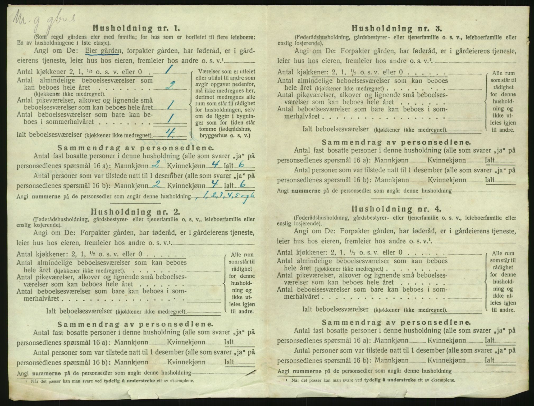 SAH, Folketelling 1920 for 0541 Etnedal herred, 1920, s. 45