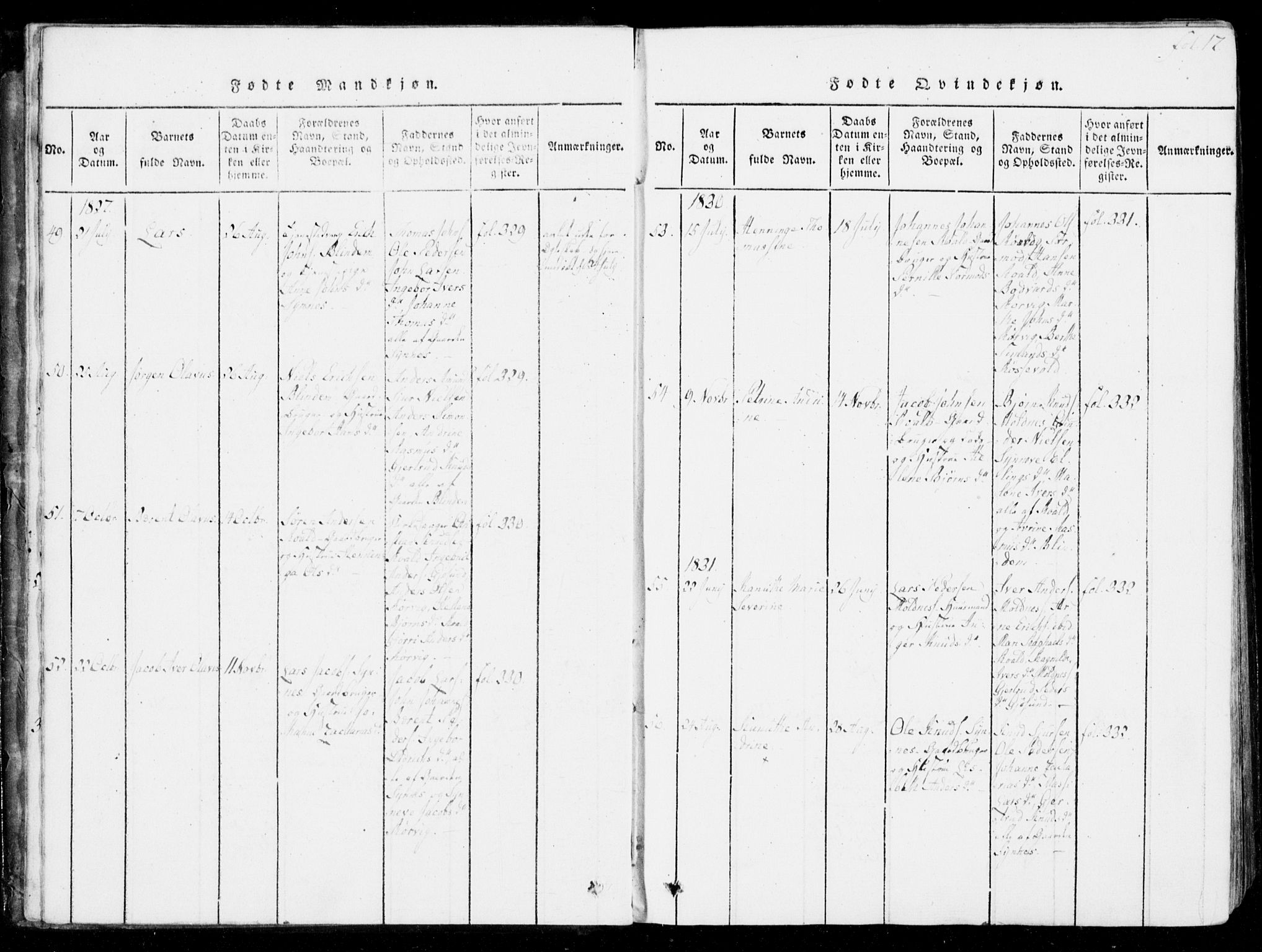 Ministerialprotokoller, klokkerbøker og fødselsregistre - Møre og Romsdal, AV/SAT-A-1454/537/L0517: Ministerialbok nr. 537A01, 1818-1862, s. 17
