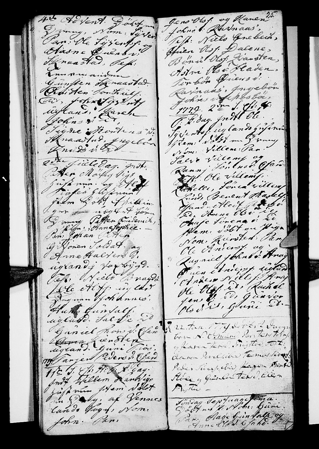 Oddernes sokneprestkontor, SAK/1111-0033/F/Fb/Fba/L0001: Klokkerbok nr. B 1, 1775-1786, s. 25