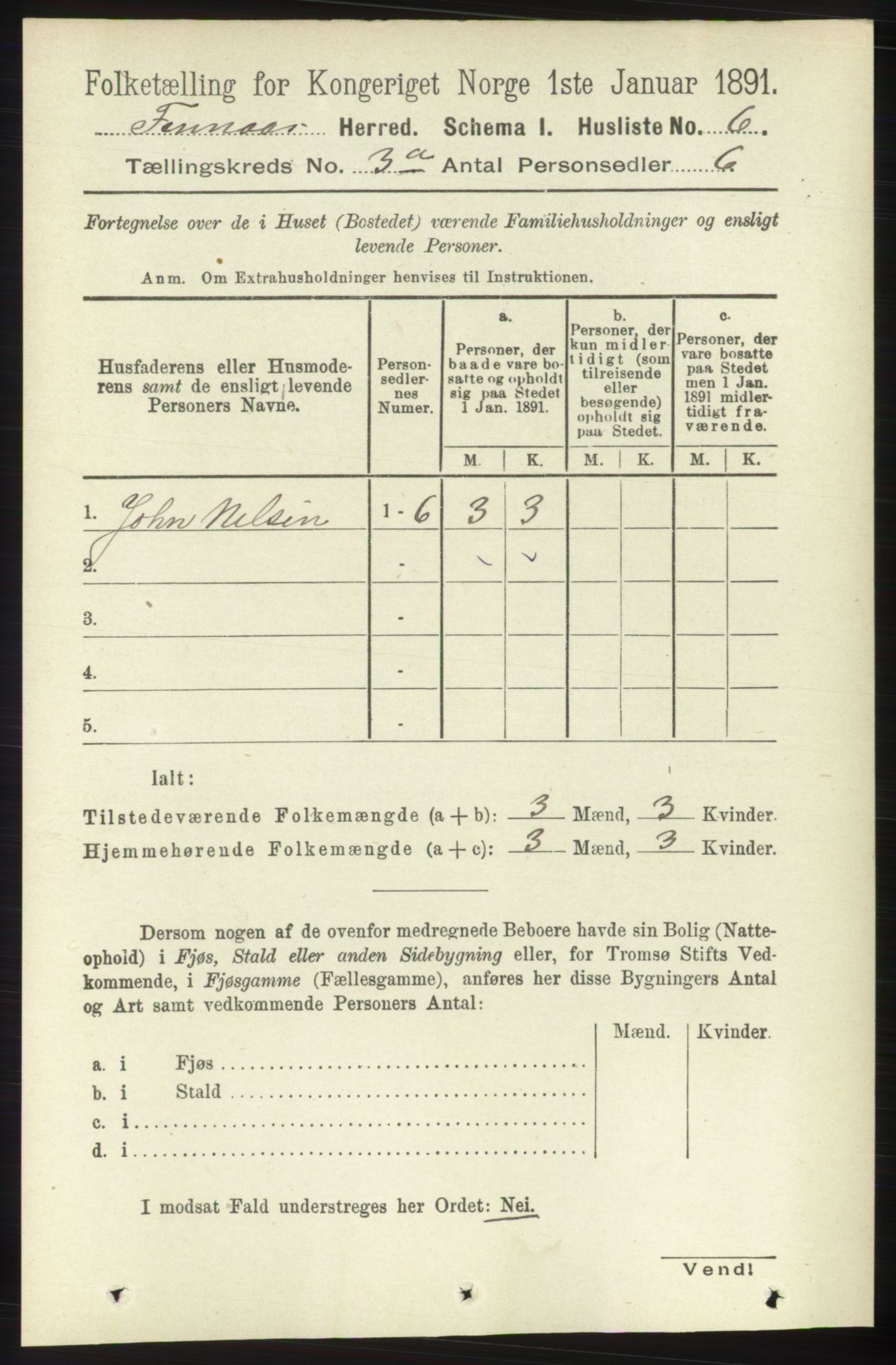 RA, Folketelling 1891 for 1218 Finnås herred, 1891, s. 1039