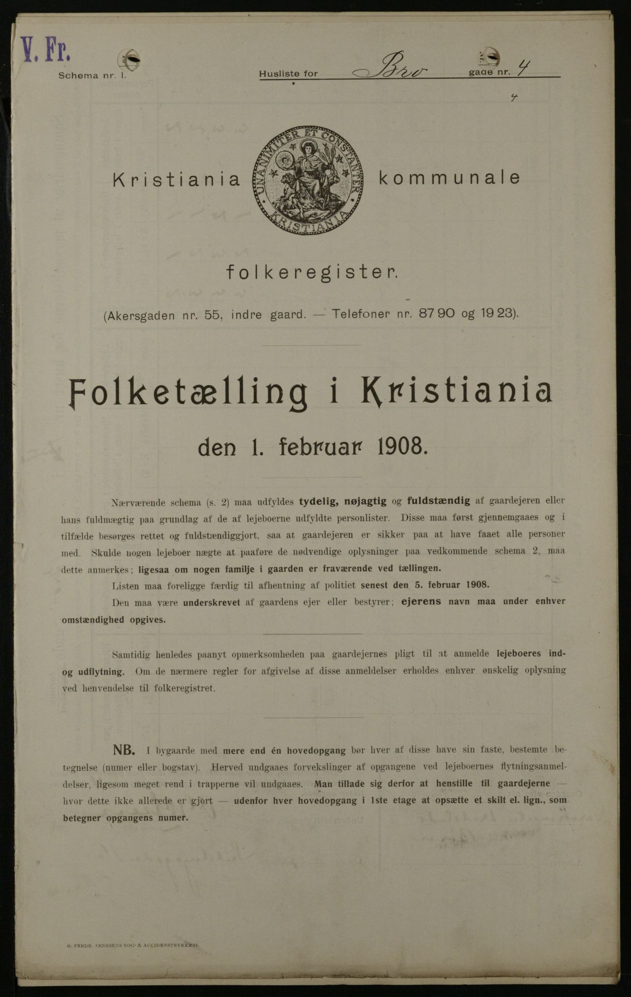 OBA, Kommunal folketelling 1.2.1908 for Kristiania kjøpstad, 1908, s. 9275