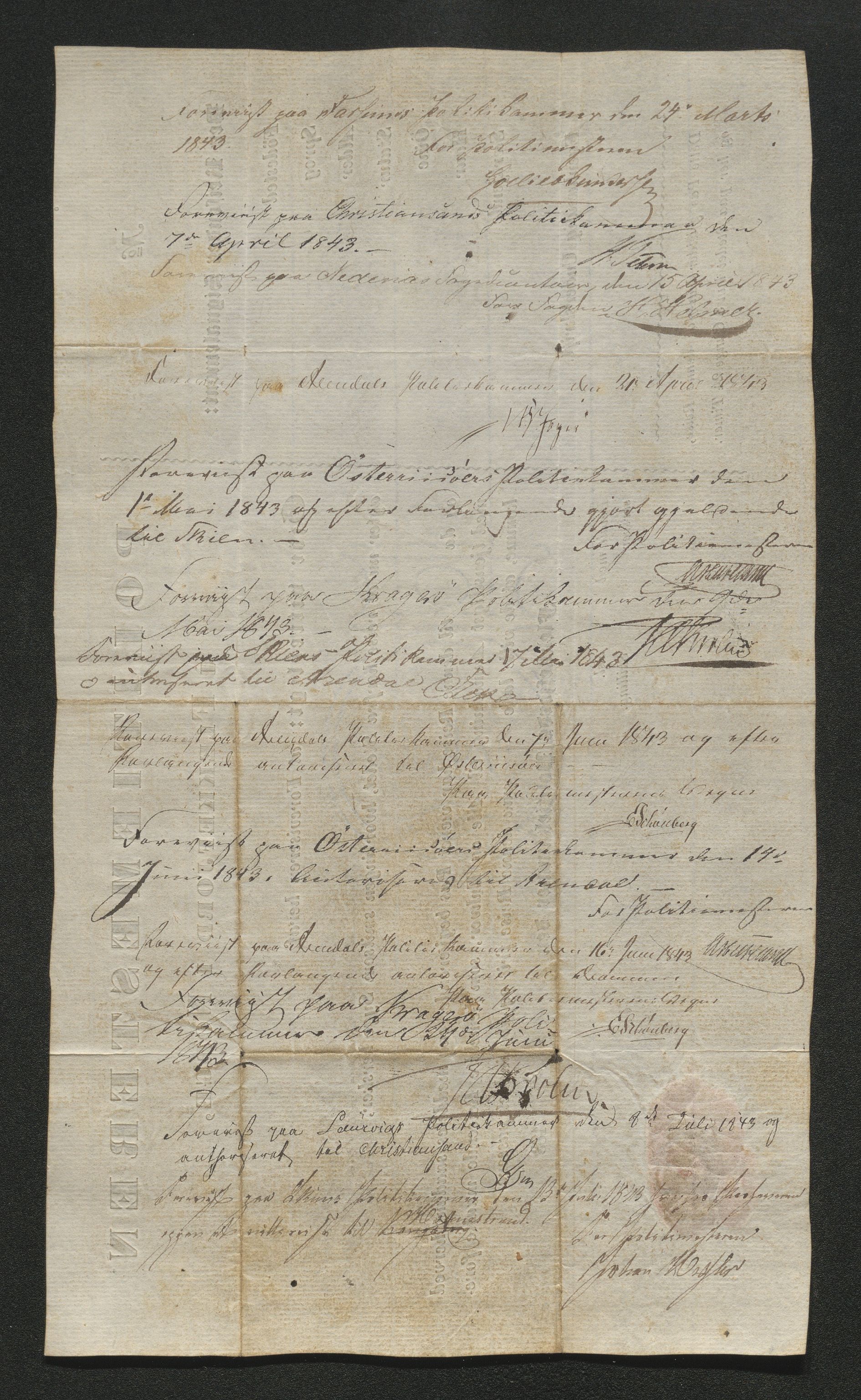 Drammen politikammer, AV/SAKO-A-623/I/Ia/Iab/L0007: Innleverte pass, 1843-1844, s. 187