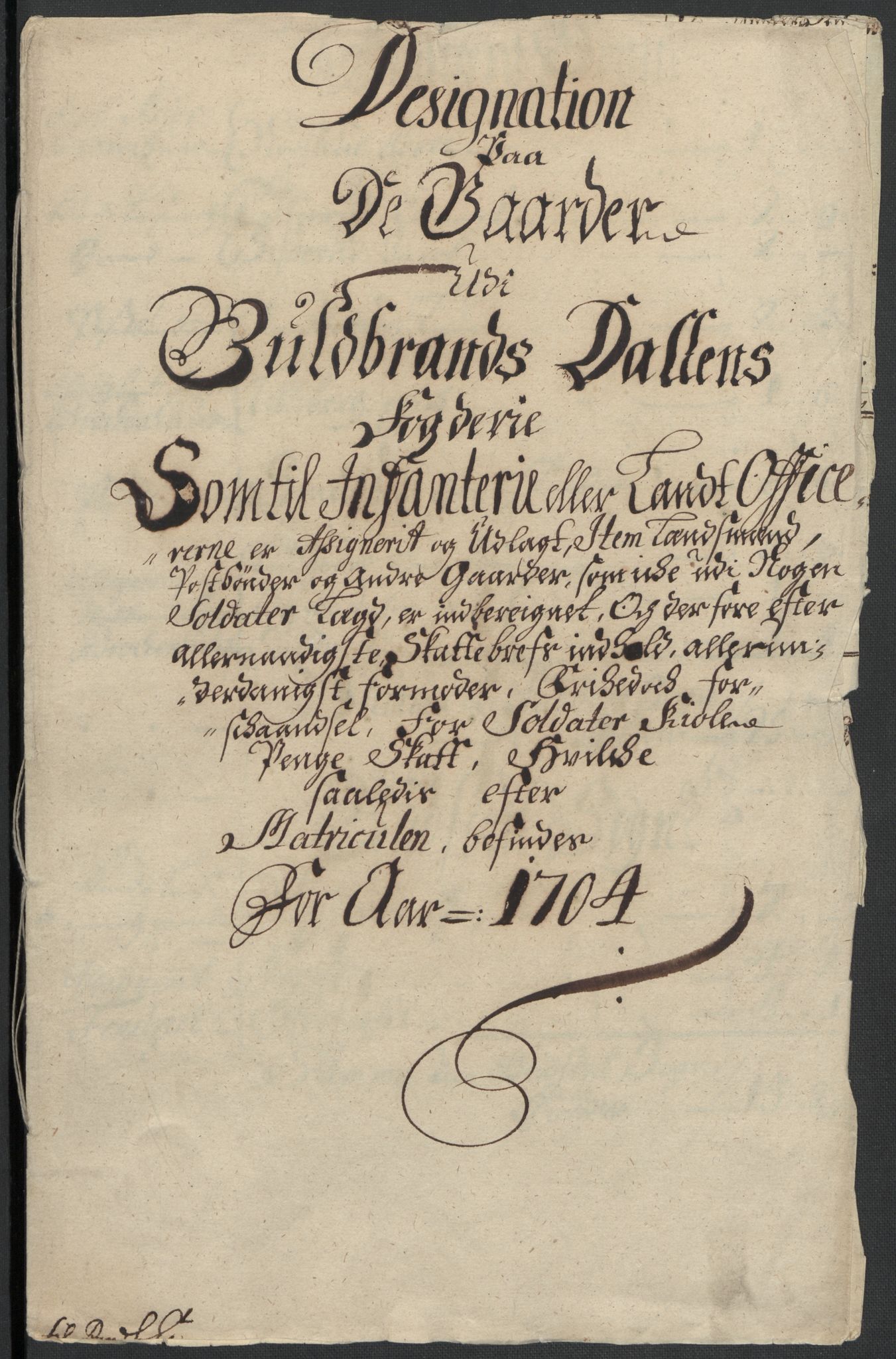 Rentekammeret inntil 1814, Reviderte regnskaper, Fogderegnskap, RA/EA-4092/R17/L1177: Fogderegnskap Gudbrandsdal, 1704, s. 200