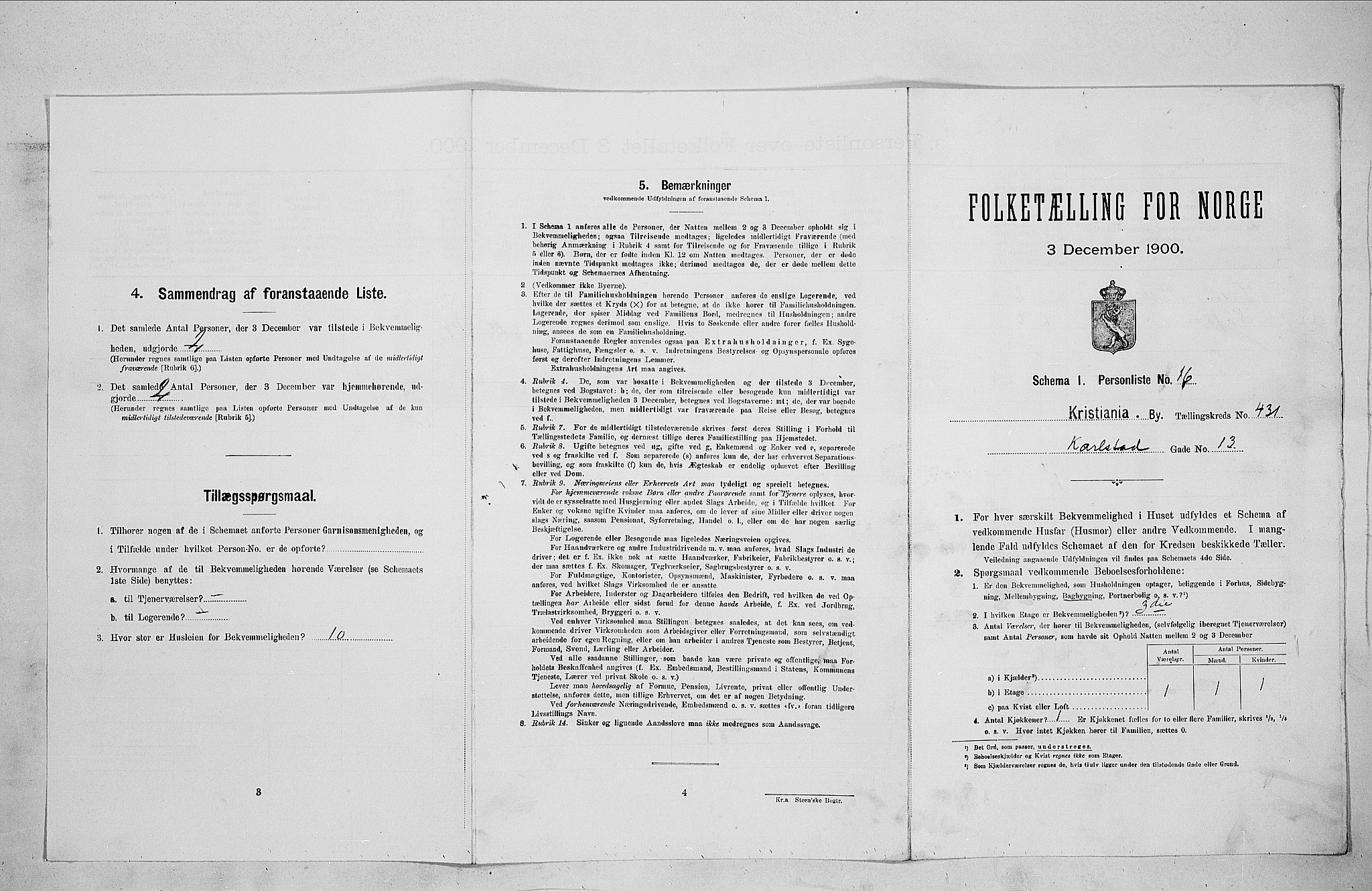 SAO, Folketelling 1900 for 0301 Kristiania kjøpstad, 1900, s. 45122