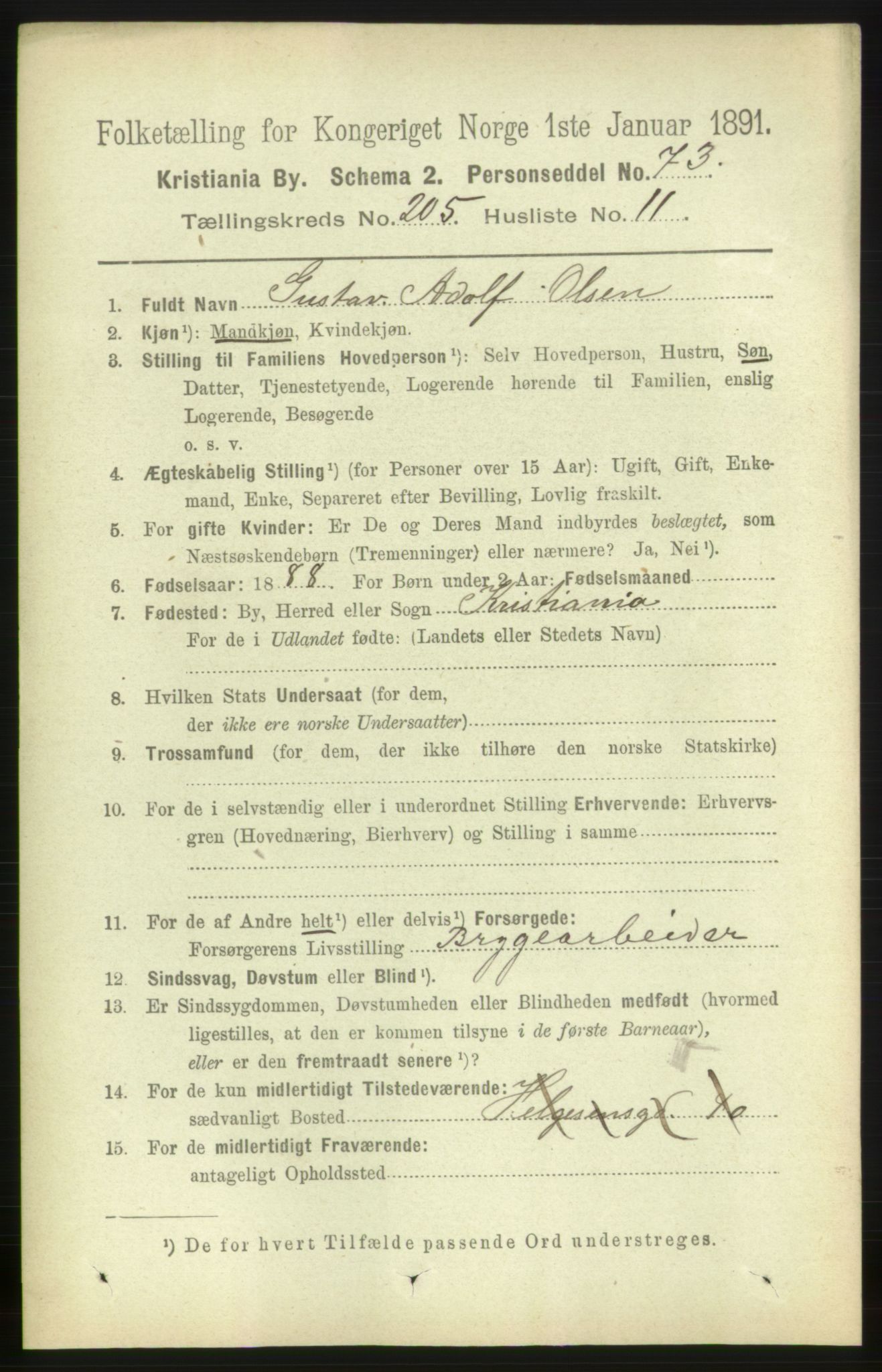 RA, Folketelling 1891 for 0301 Kristiania kjøpstad, 1891, s. 123808