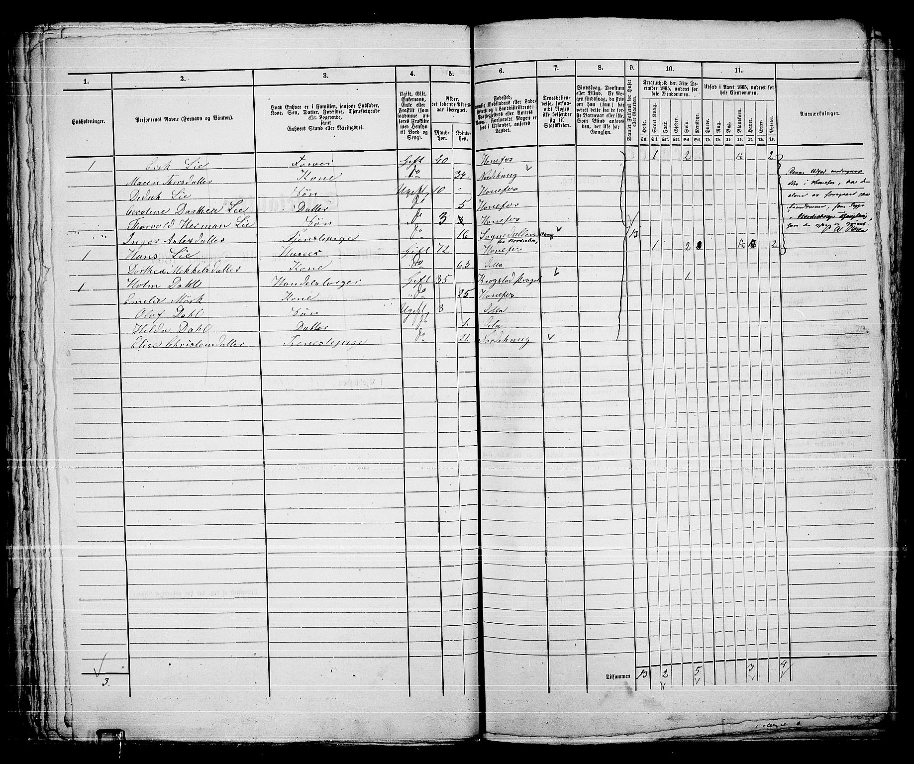 RA, Folketelling 1865 for 0601B Norderhov prestegjeld, Hønefoss kjøpstad, 1865, s. 79