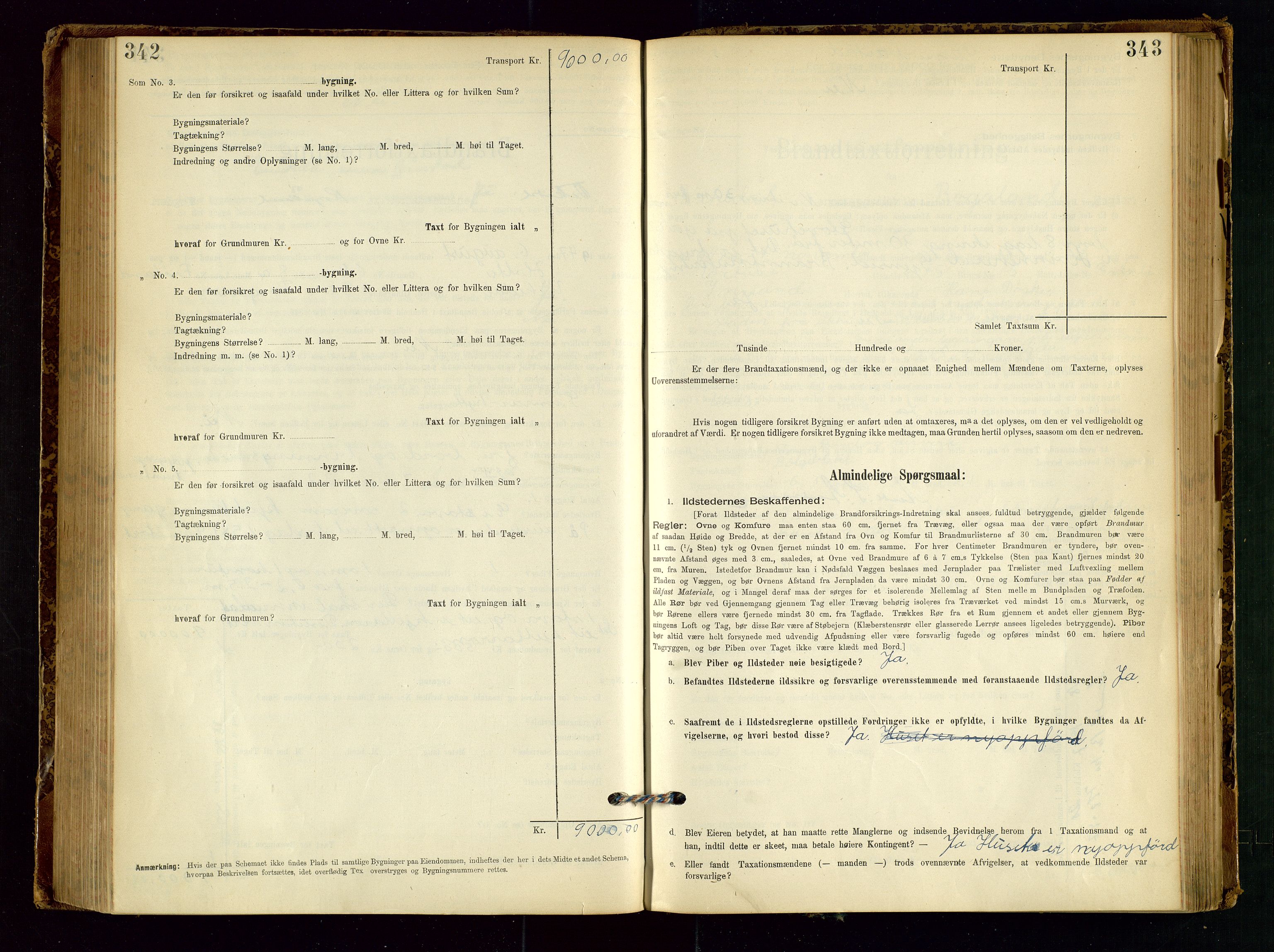 Vikedal lensmannskontor, SAST/A-100179/Gob/L0004: Branntakstprotokoll, 1894-1952, s. 342-343