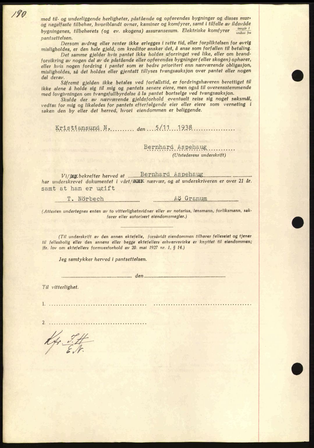 Nordmøre sorenskriveri, SAT/A-4132/1/2/2Ca: Pantebok nr. B84, 1938-1939, Dagboknr: 2575/1938