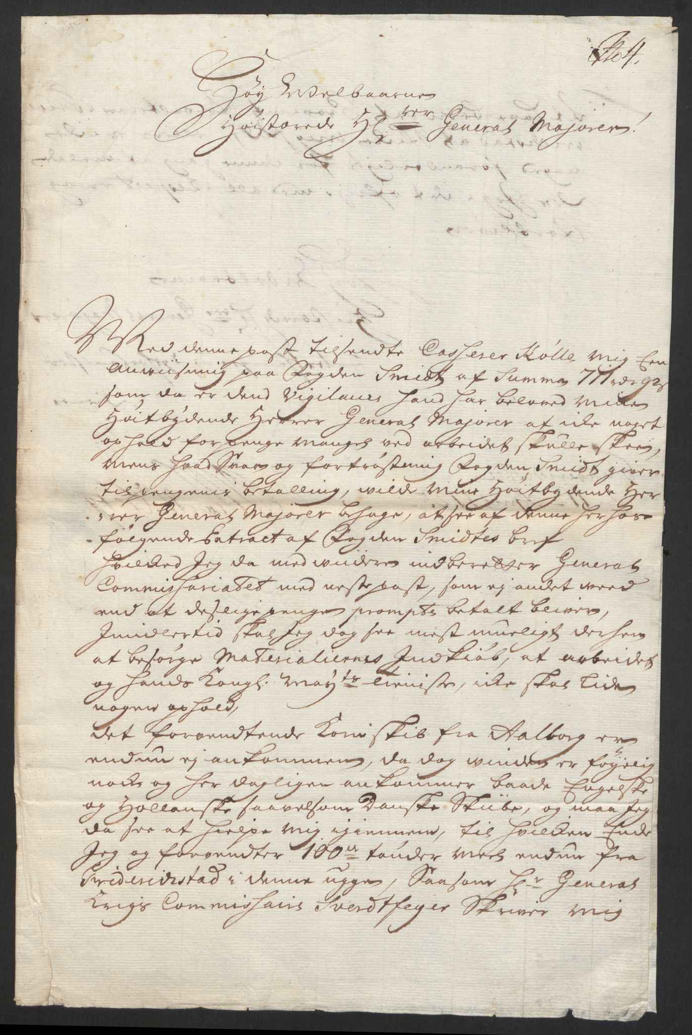 Kommanderende general (KG I) med Det norske krigsdirektorium, AV/RA-EA-5419/D/L0153: Fredriksten festning: Brev, inventarfortegnelser og regnskapsekstrakter, 1724-1729, s. 243