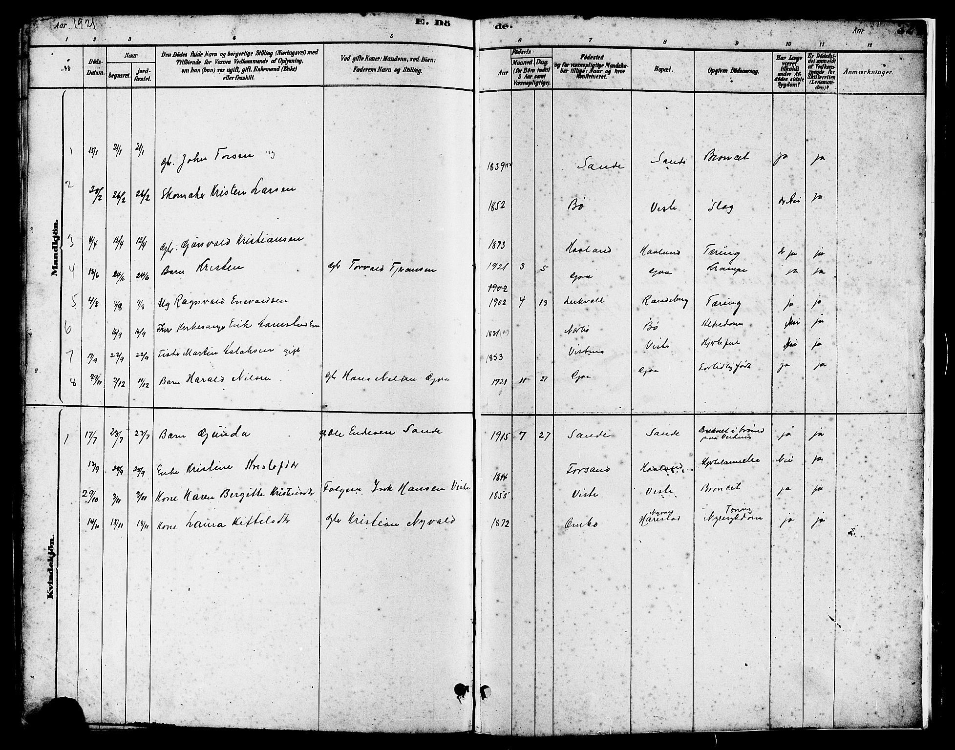 Hetland sokneprestkontor, SAST/A-101826/30/30BB/L0006: Klokkerbok nr. B 6, 1878-1921, s. 321