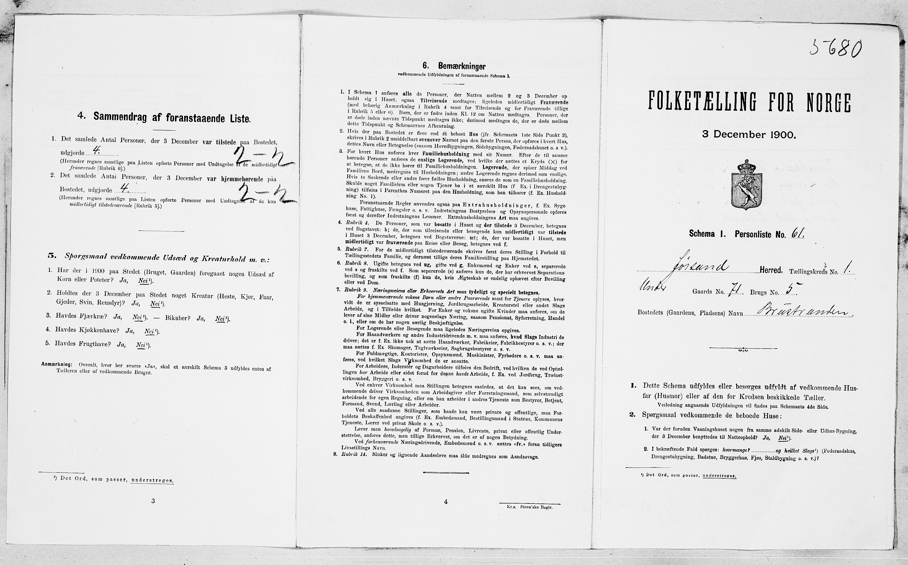 SAT, Folketelling 1900 for 1629 Jøssund herred, 1900, s. 155