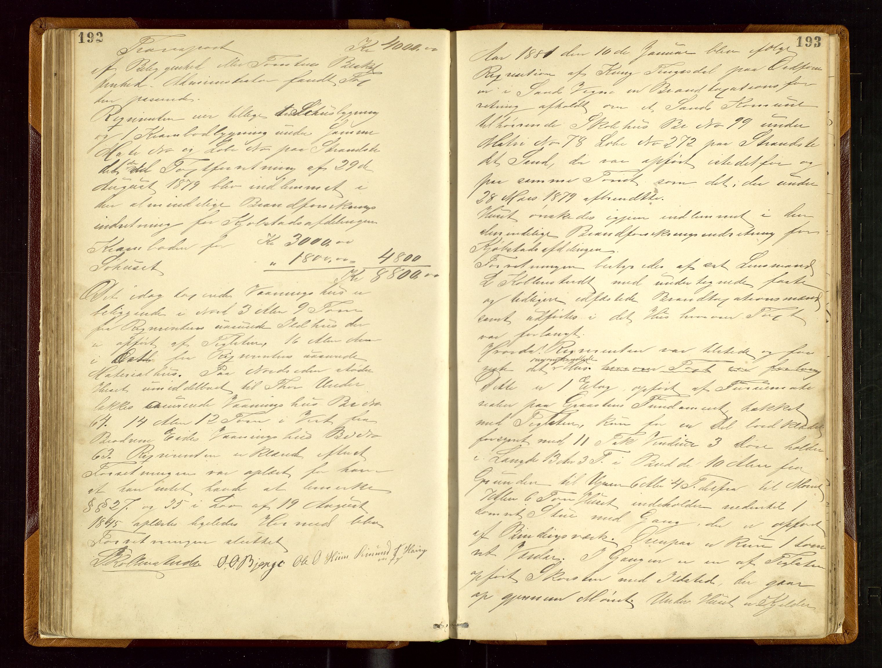 Sand lensmannskontor, AV/SAST-A-100415/Gob/L0002: Branntakstprotokoll, 1879-1894, s. 192-193