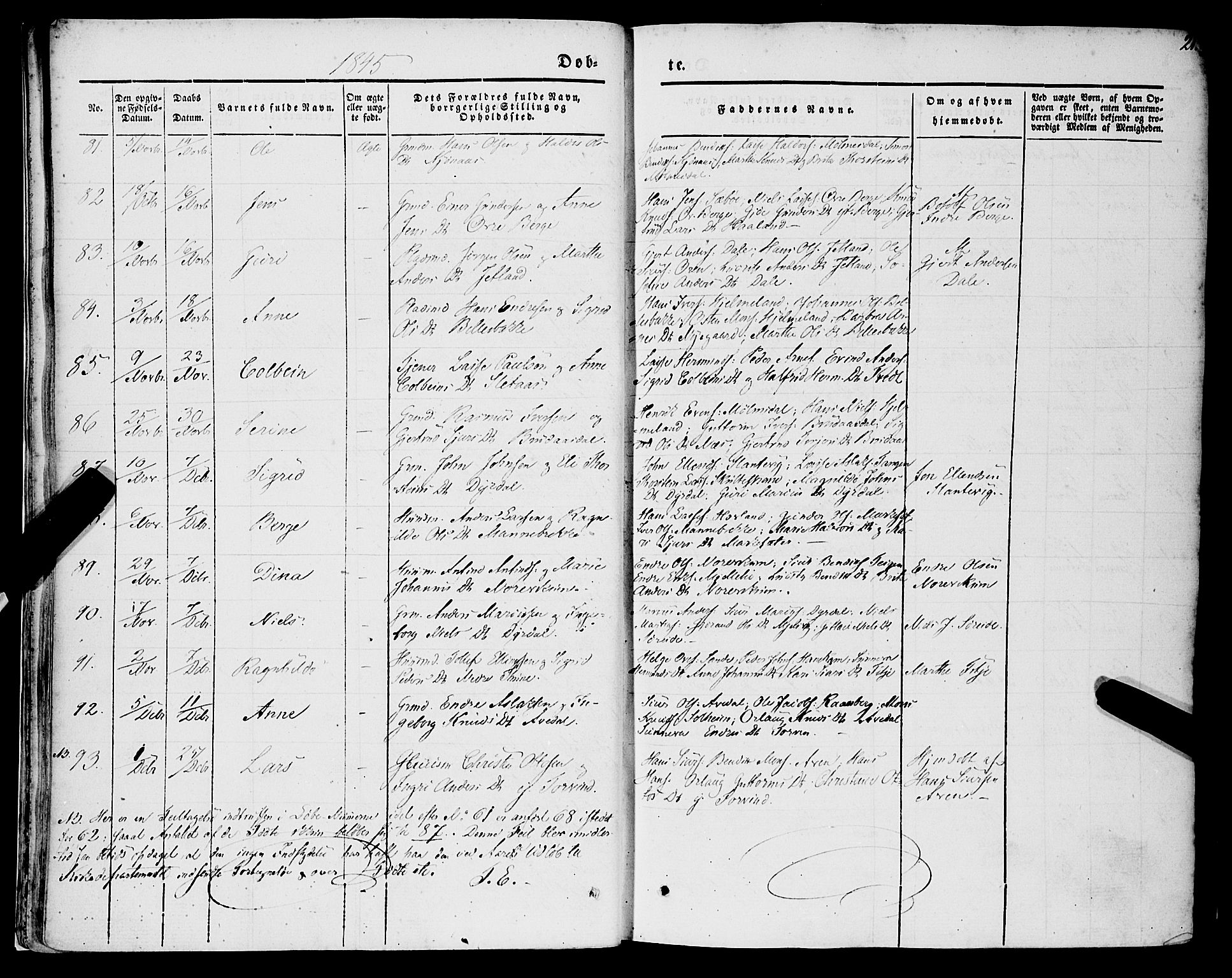 Lavik sokneprestembete, AV/SAB-A-80901: Ministerialbok nr. A 3, 1843-1863, s. 21