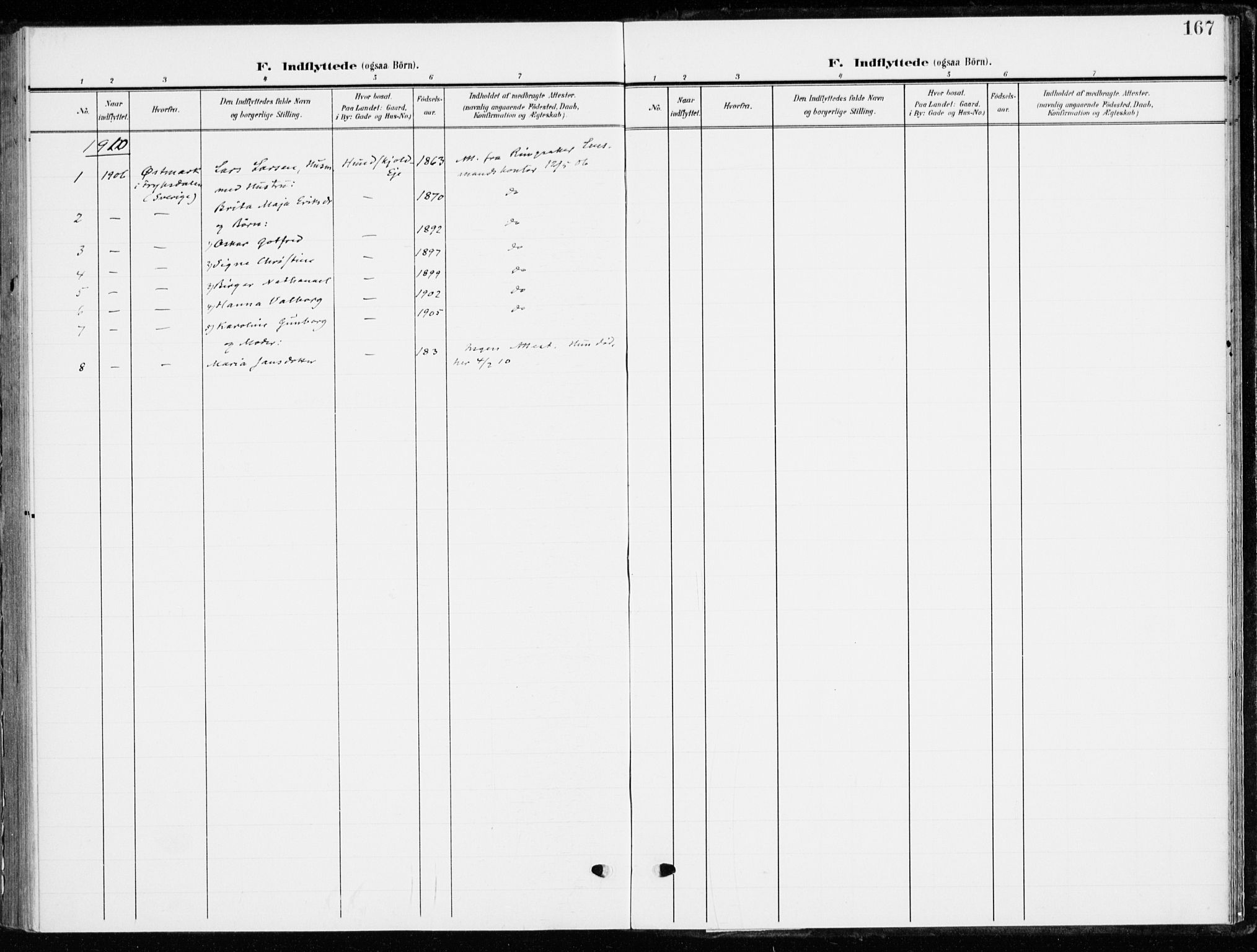 Ringsaker prestekontor, AV/SAH-PREST-014/K/Ka/L0021: Ministerialbok nr. 21, 1905-1920, s. 167